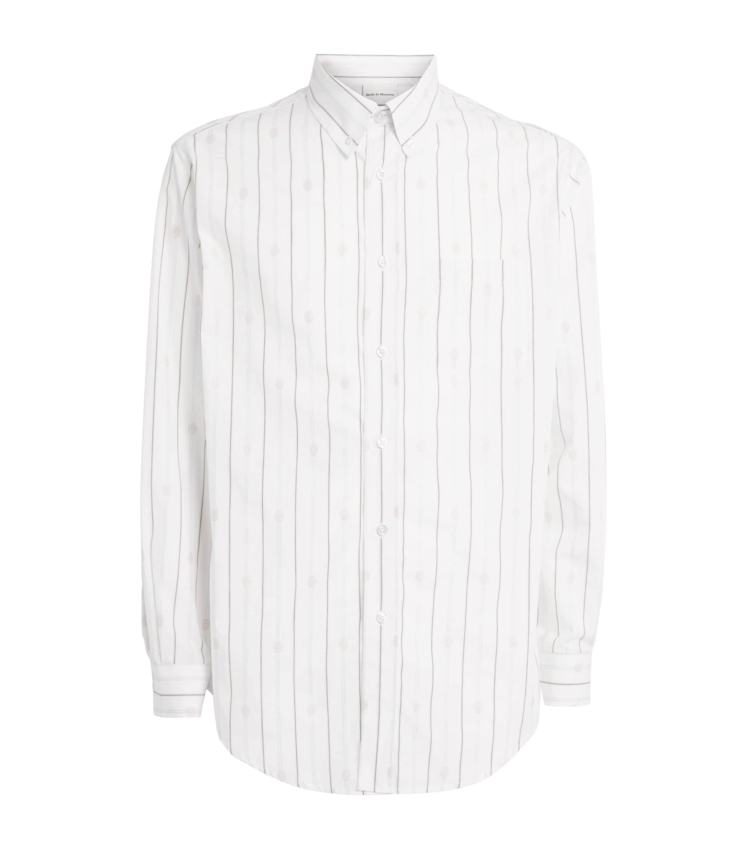 Cotton Stripe Monogram Shirt OFF WHITE Image 1