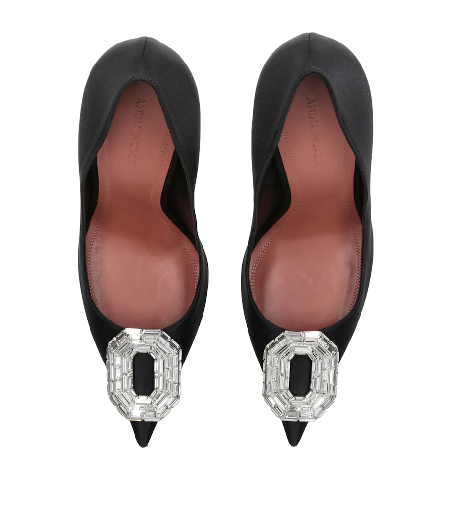 Satin Camelia Pumps 105 BLACK Image 5