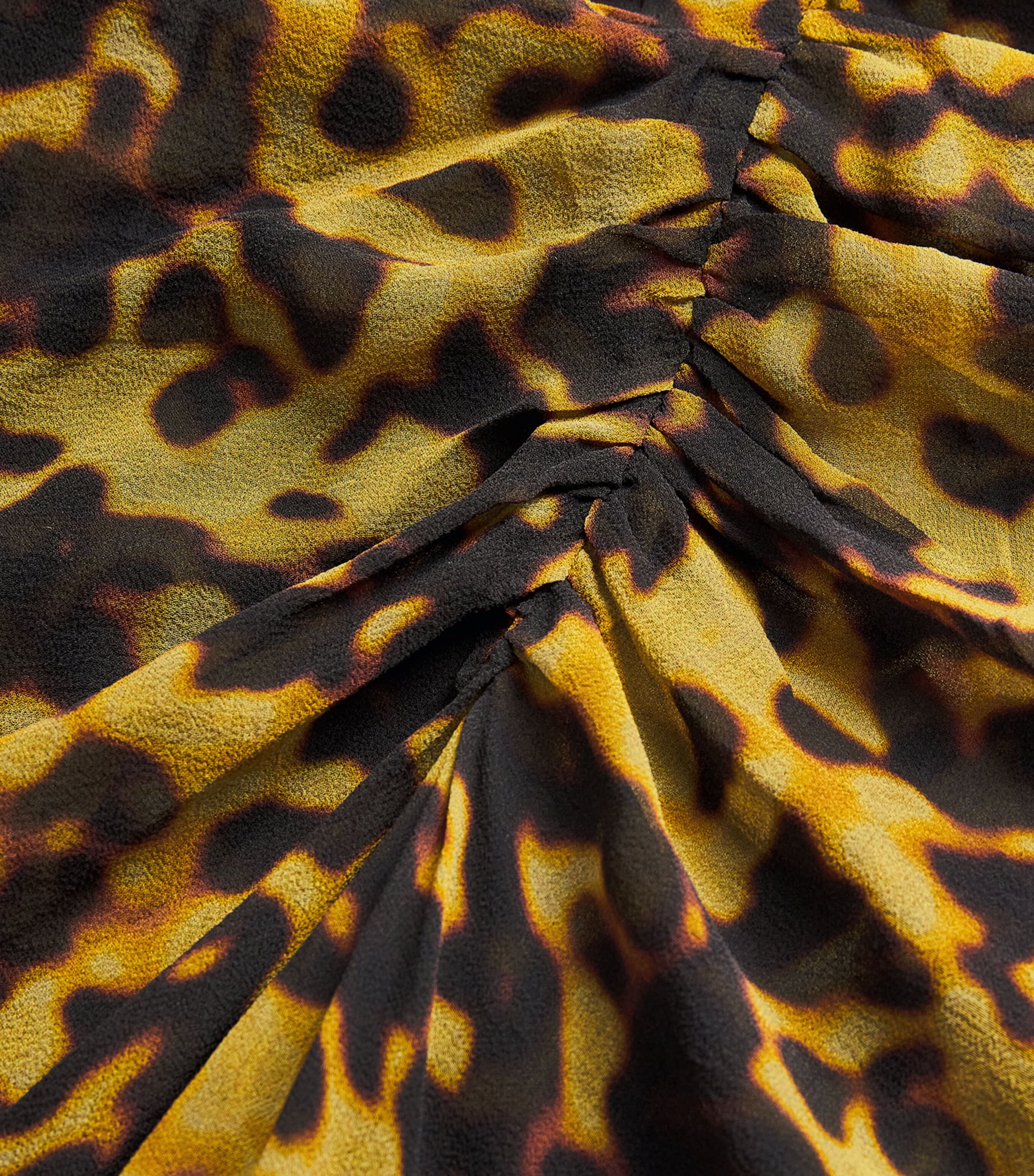 Silk Ruched Midi Skirt TORTOISESHELL Image 5