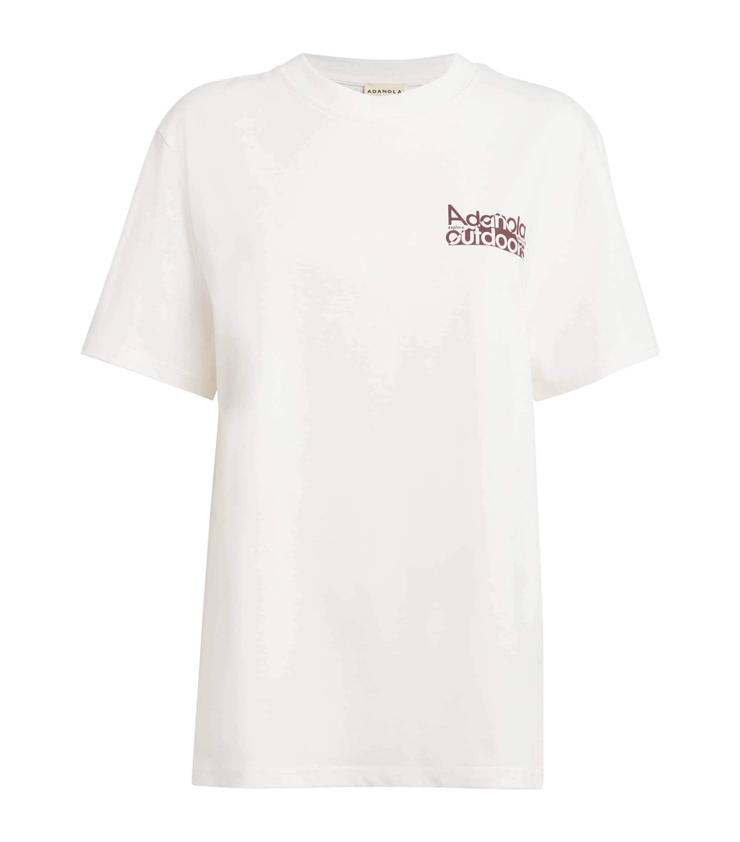 Shop Adanola Organic Cotton Logo T-shirt In White