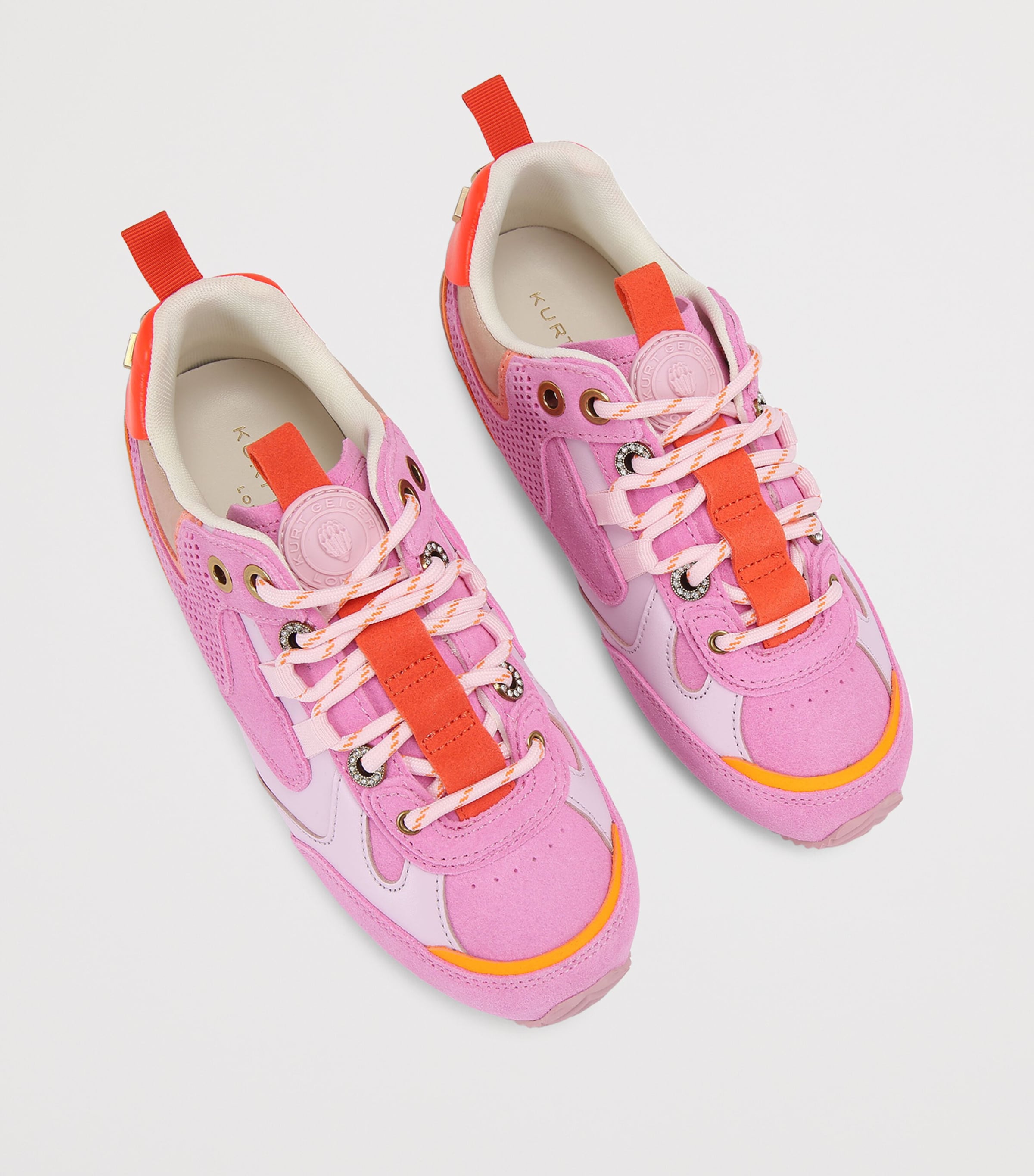Kurt Geiger London Suede Kurt Runner Sneakers Pink Comb Image 3
