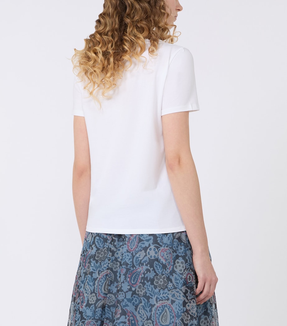 Weekend Max Mara Womens Stretch-Cotton T-Shirt White Image 3