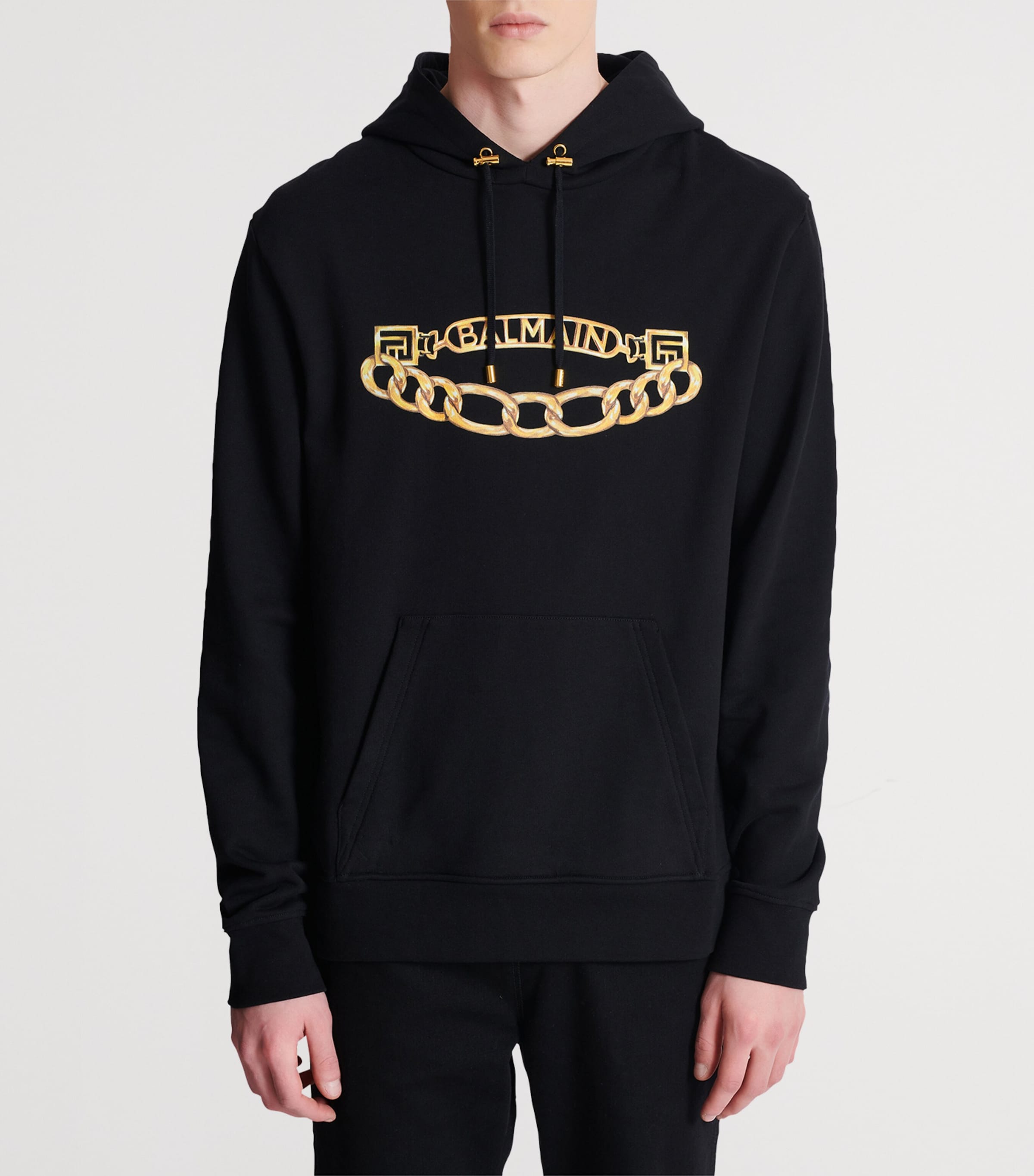 Balmain Cotton Chain Print Hoodie | Harrods US