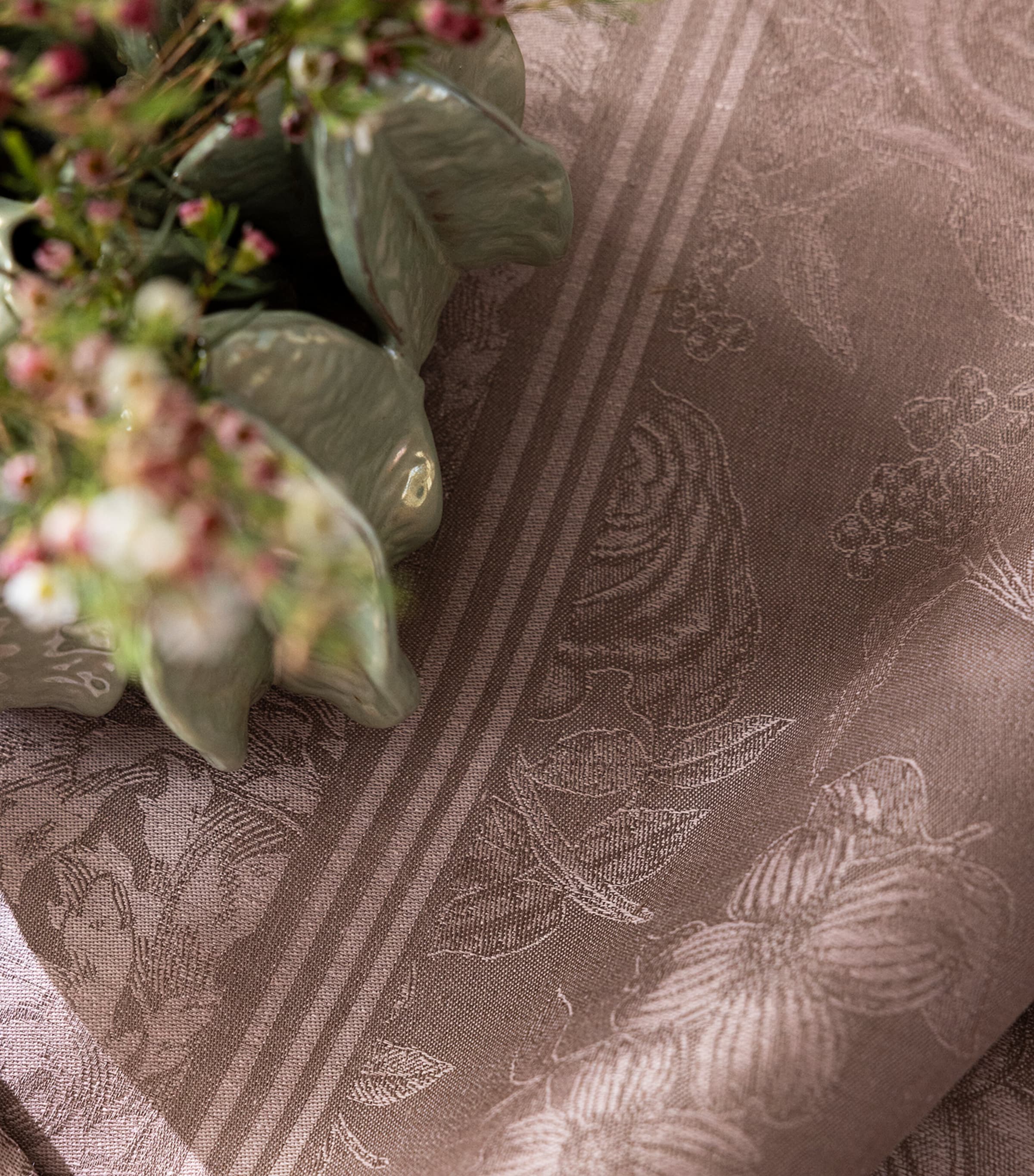 Linen Romance Tablecloth (175cm x 320cm) PINK Image 3