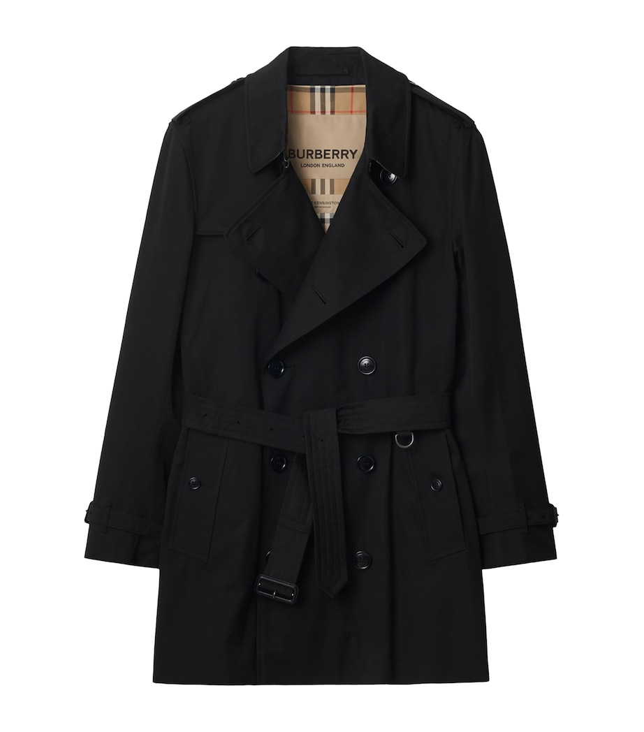 Cotton Kensington Short Trench Coat BLACK Image 1