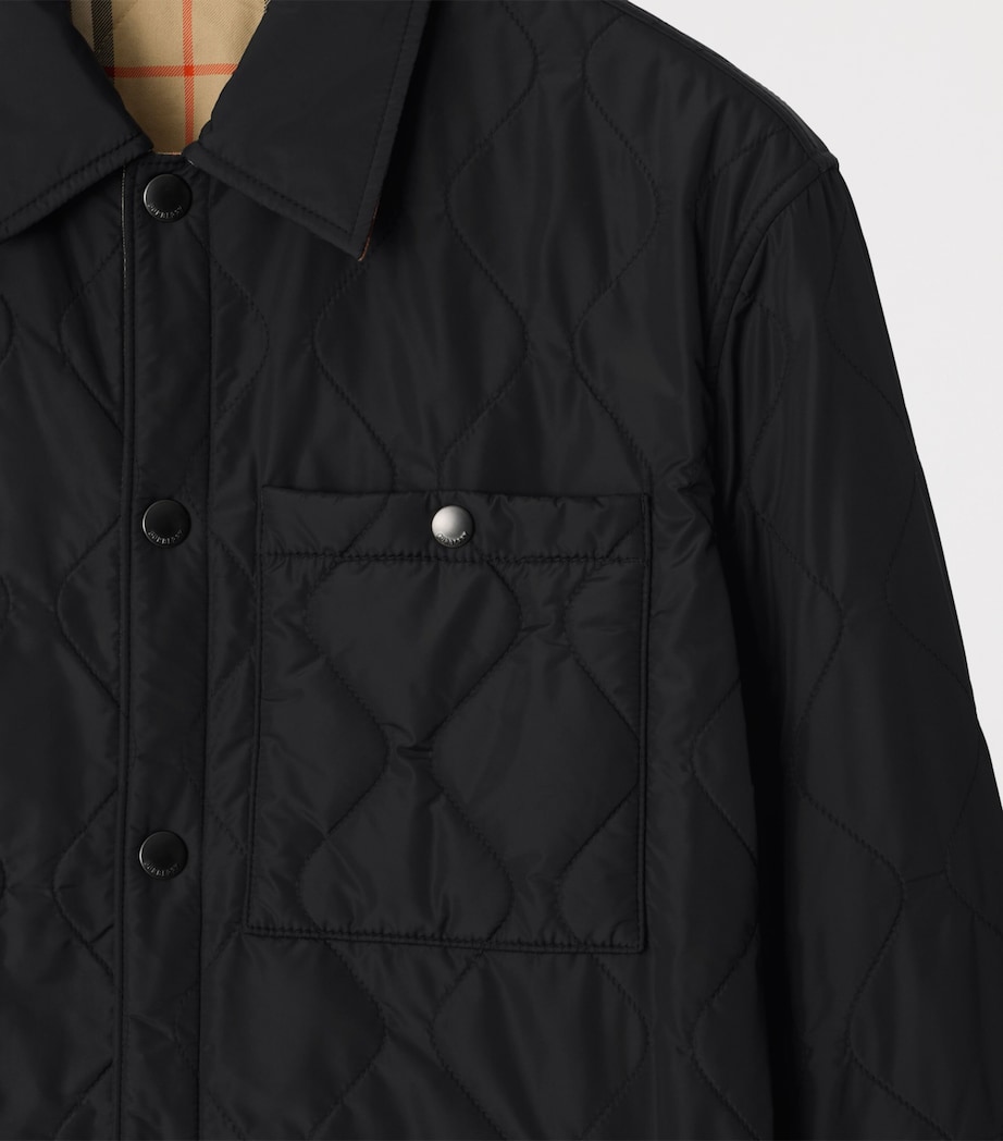 Burberry Mens Quilted Reversible Check Overshirt Black Image 5