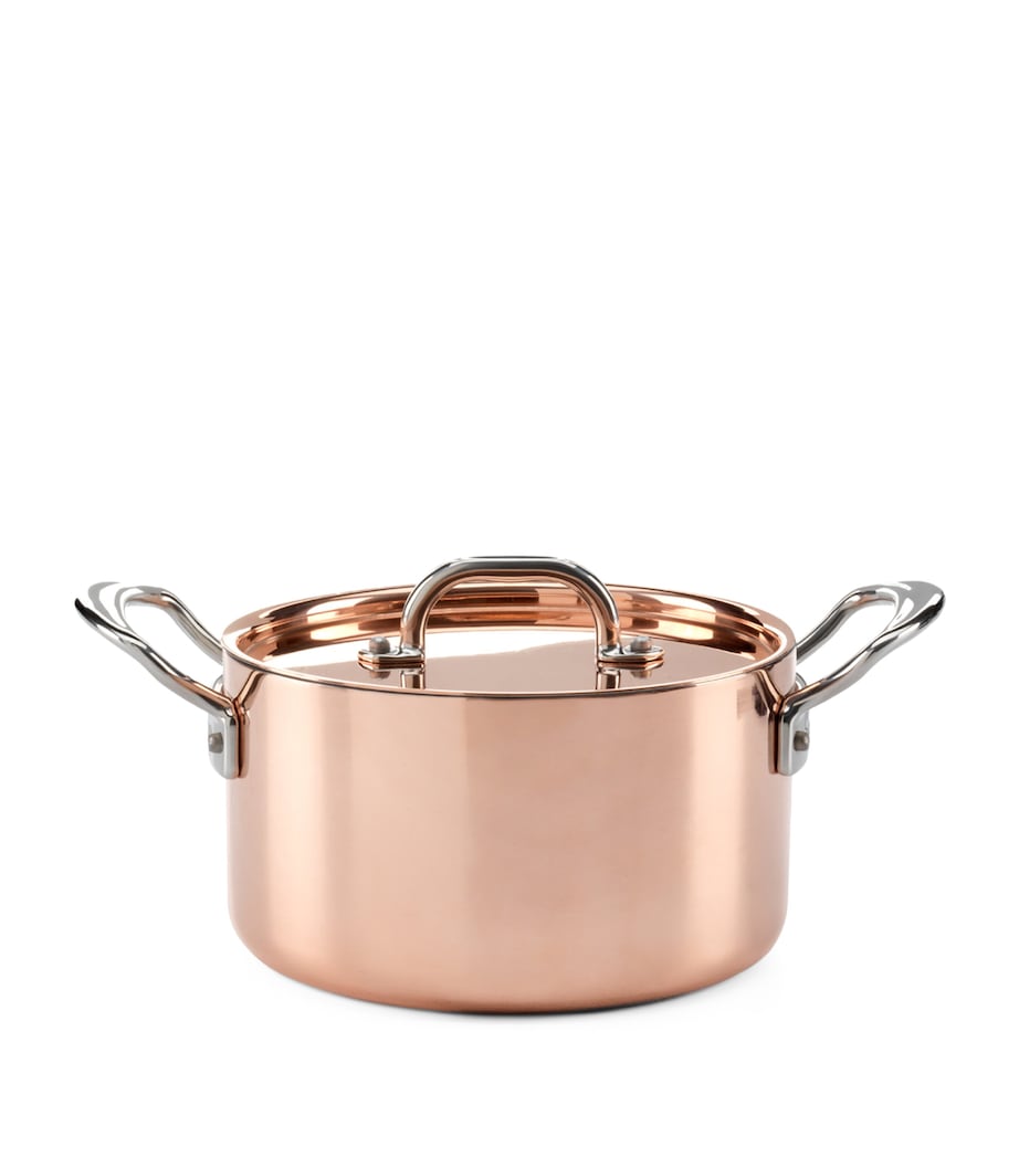 Copper Clad Casserole Pan with Lid (20cm) COPPER Image 1