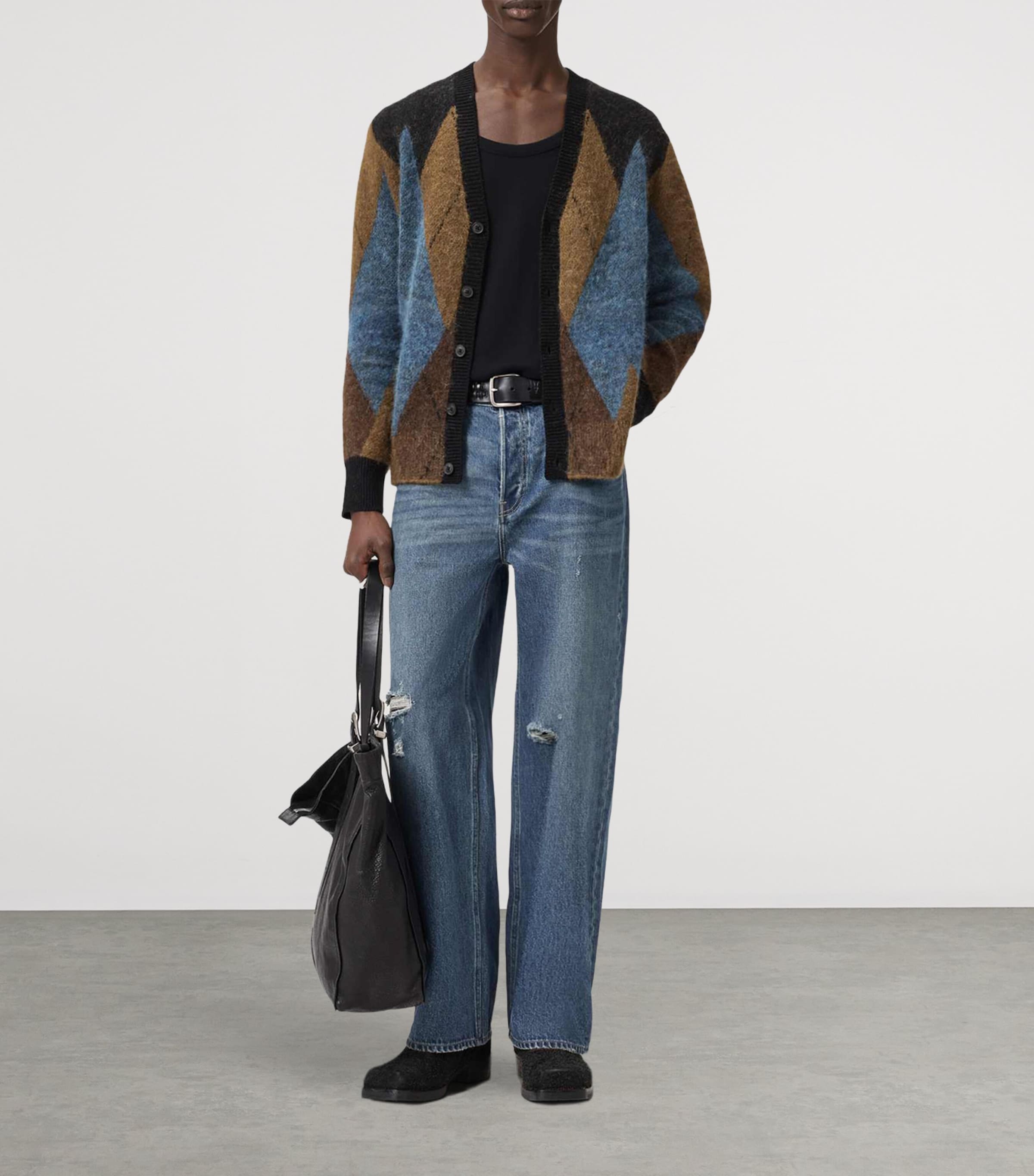 Jacquard Bernie Cardigan CIDER BROWN Image 3