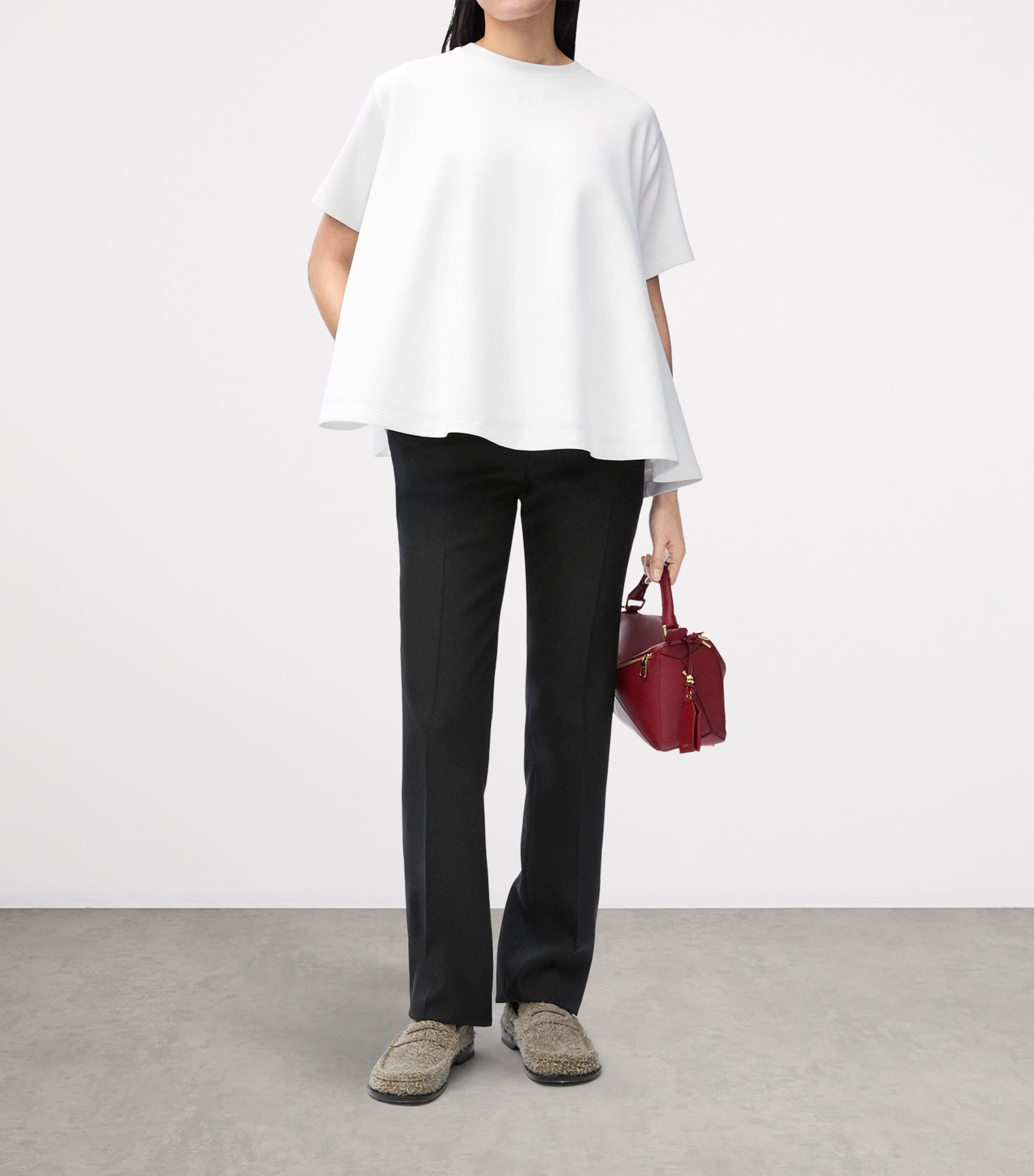 LOEWE Cotton-blend top コットンブレンド トップス 半袖 春夏 Shirt in cotton blend Beige - LOEWE