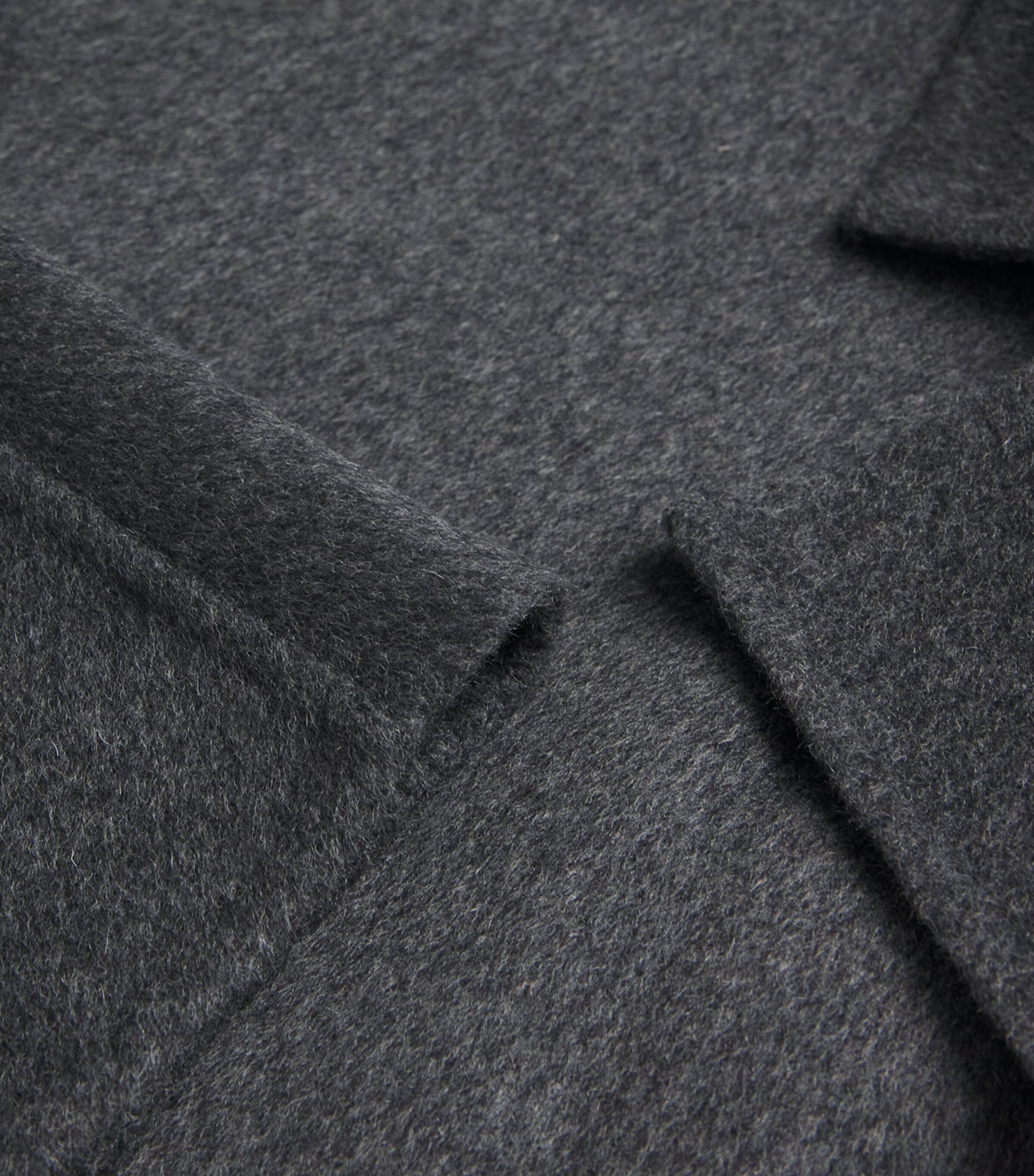Double-Faced Wool-Cashmere Arline Coat SMOKE Image 5