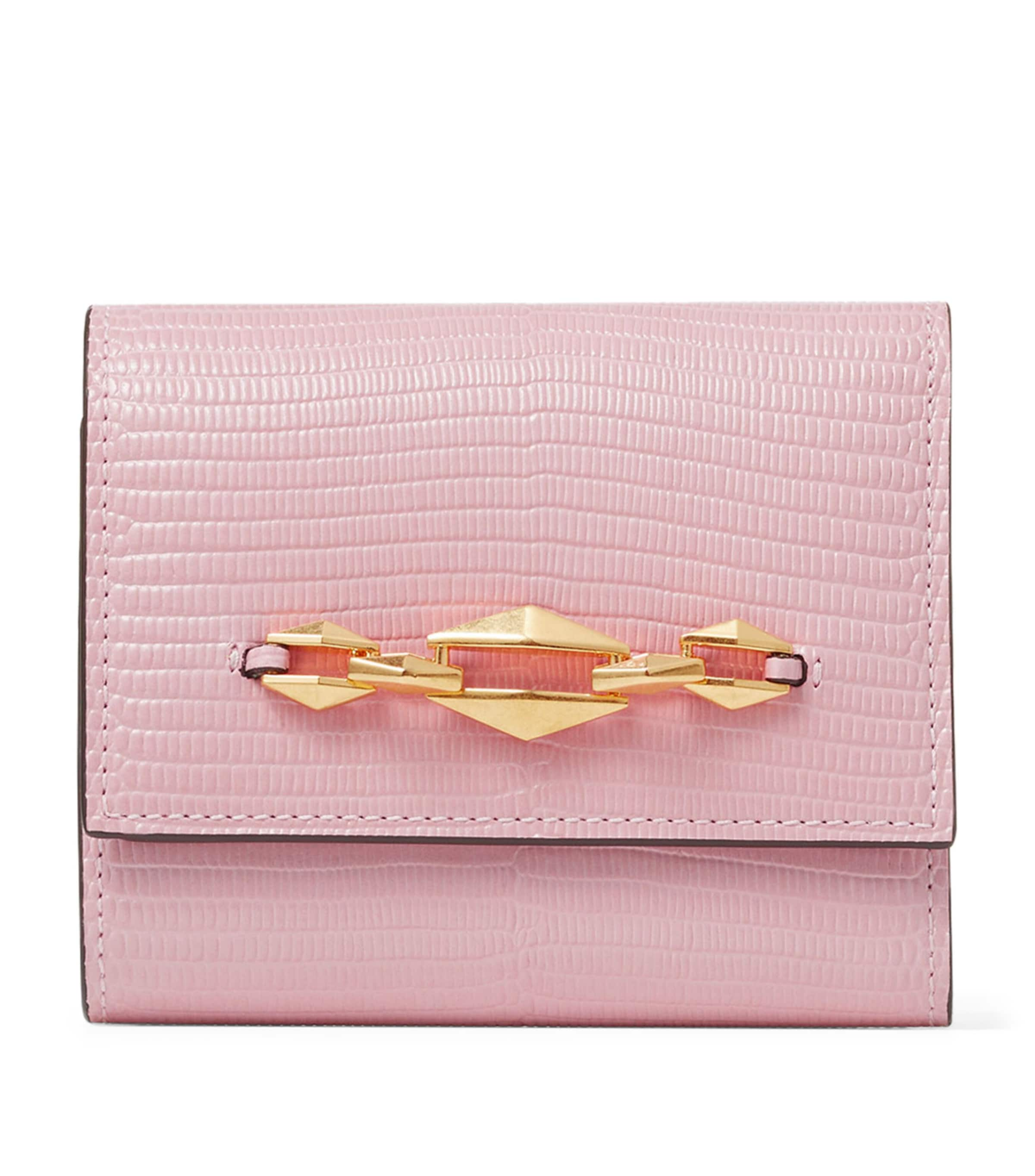 Jimmy Choo Marinda Chain-detailing Leather Wallet In Pink