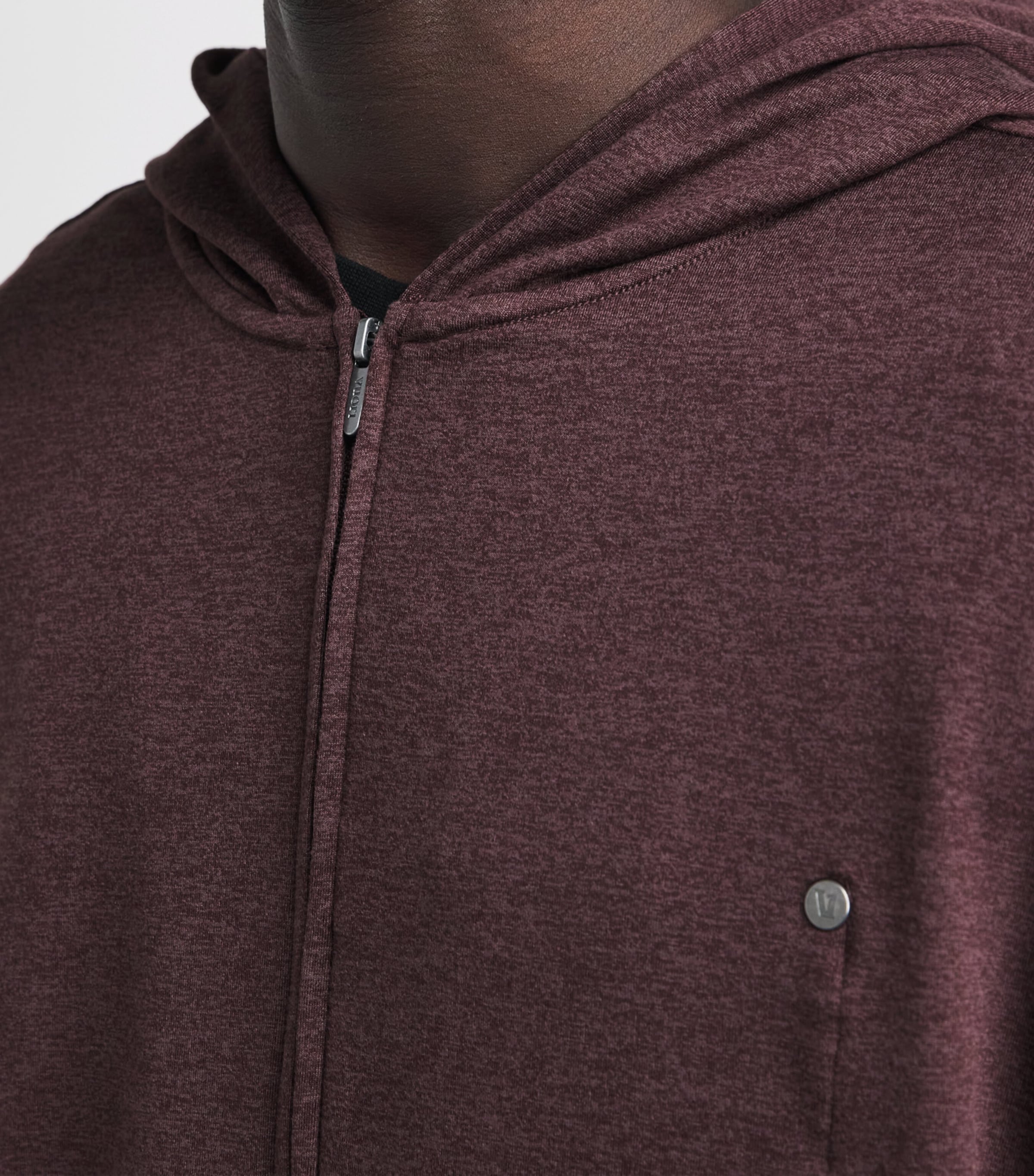 VUORI Mens Ponto Zip-Up Hoodie Boh Boysenberry Image 3