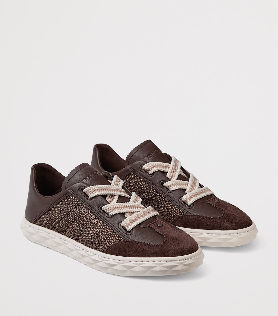 Jimmy Choo Diamond Light Flex Leather Woven Sneakers V Chocolate/latte Image 2