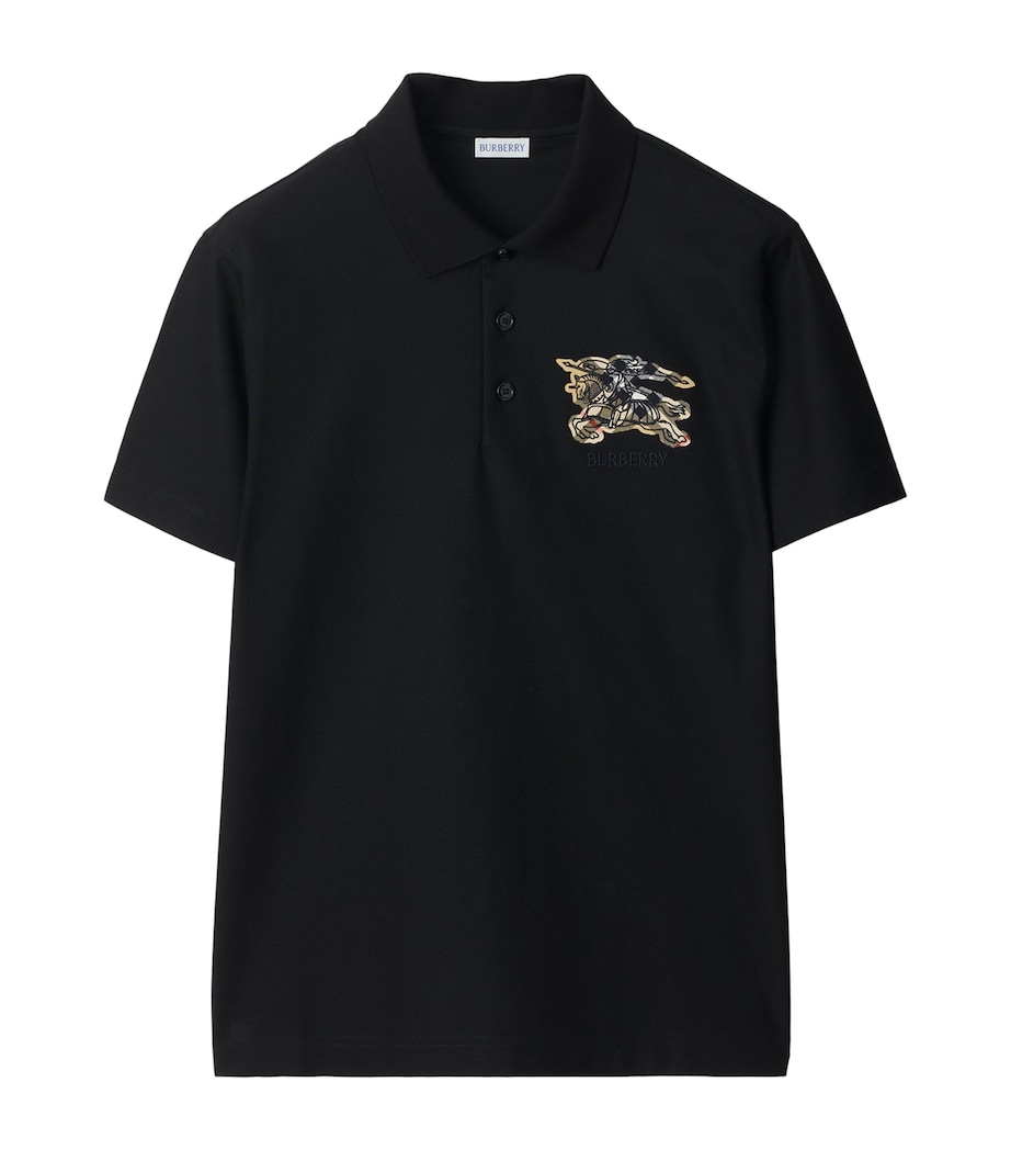 Cotton Check-EKD Polo Shirt BLACK Image 1