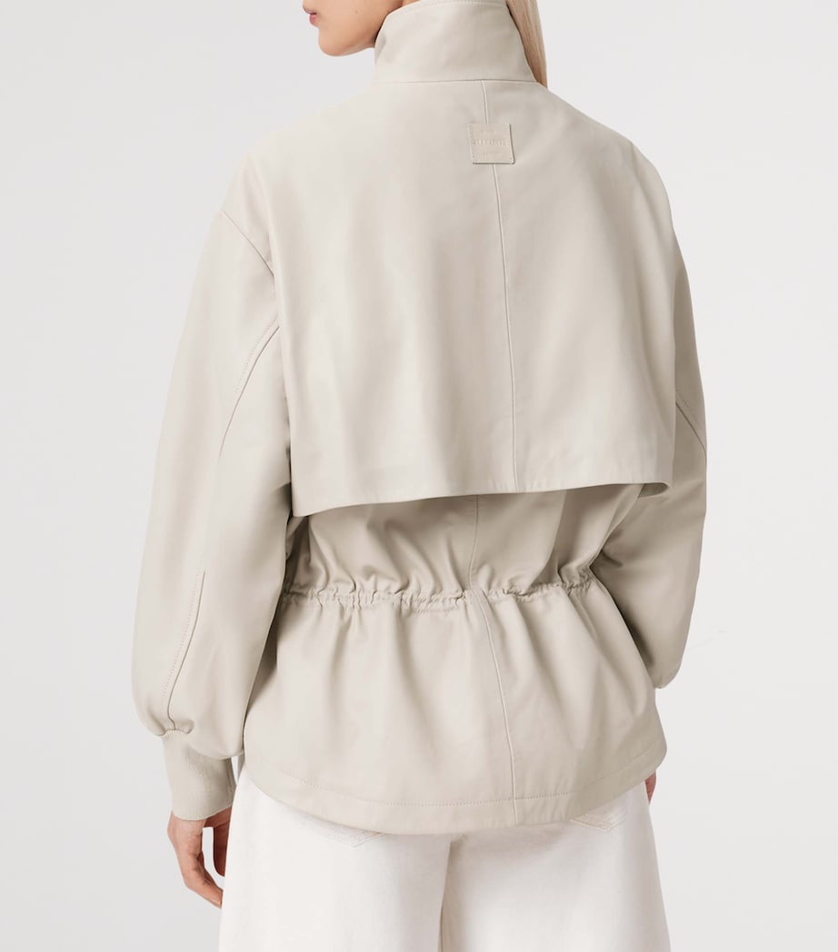 Leather Flor Jacket OFF WHITE Image 4