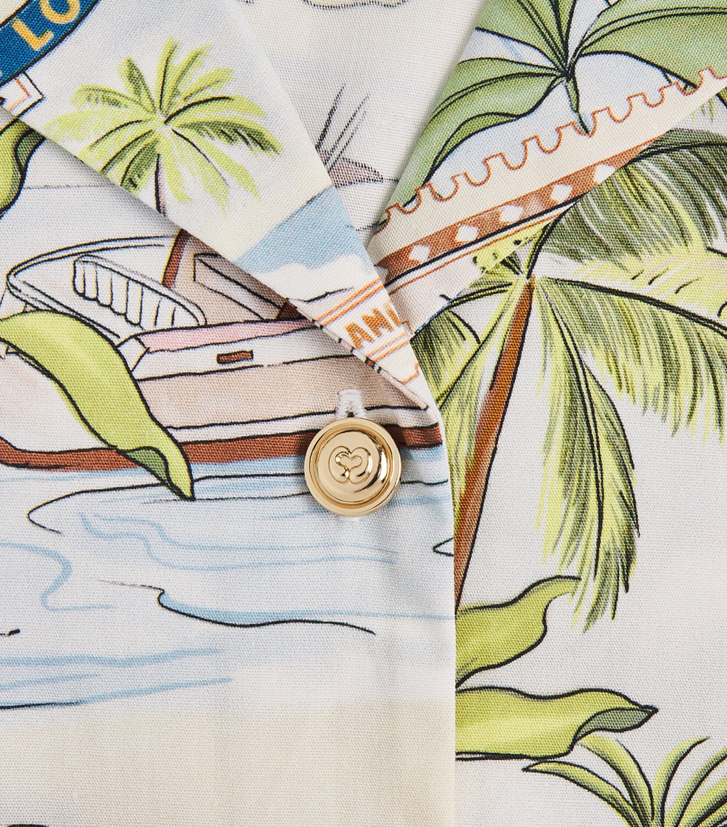Maje Womens Cotton Postcard Print Shirt Postcard Print Image 6