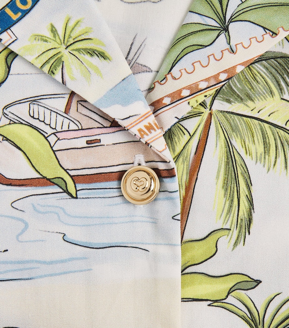 Maje Womens Cotton Postcard Print Shirt Postcard Print Image 6