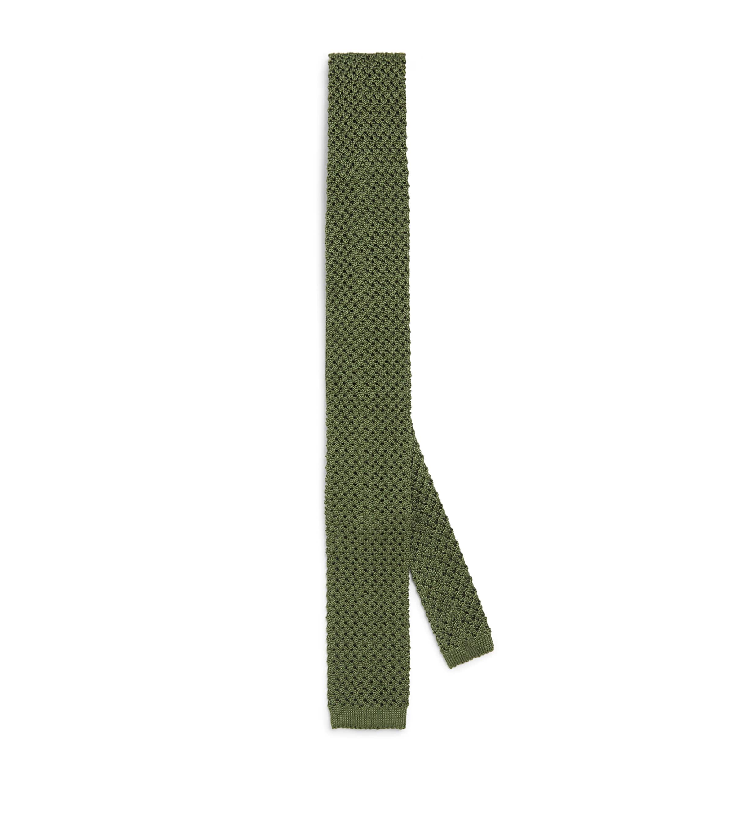 Emporio Armani Silk Crochet Tie In Grey