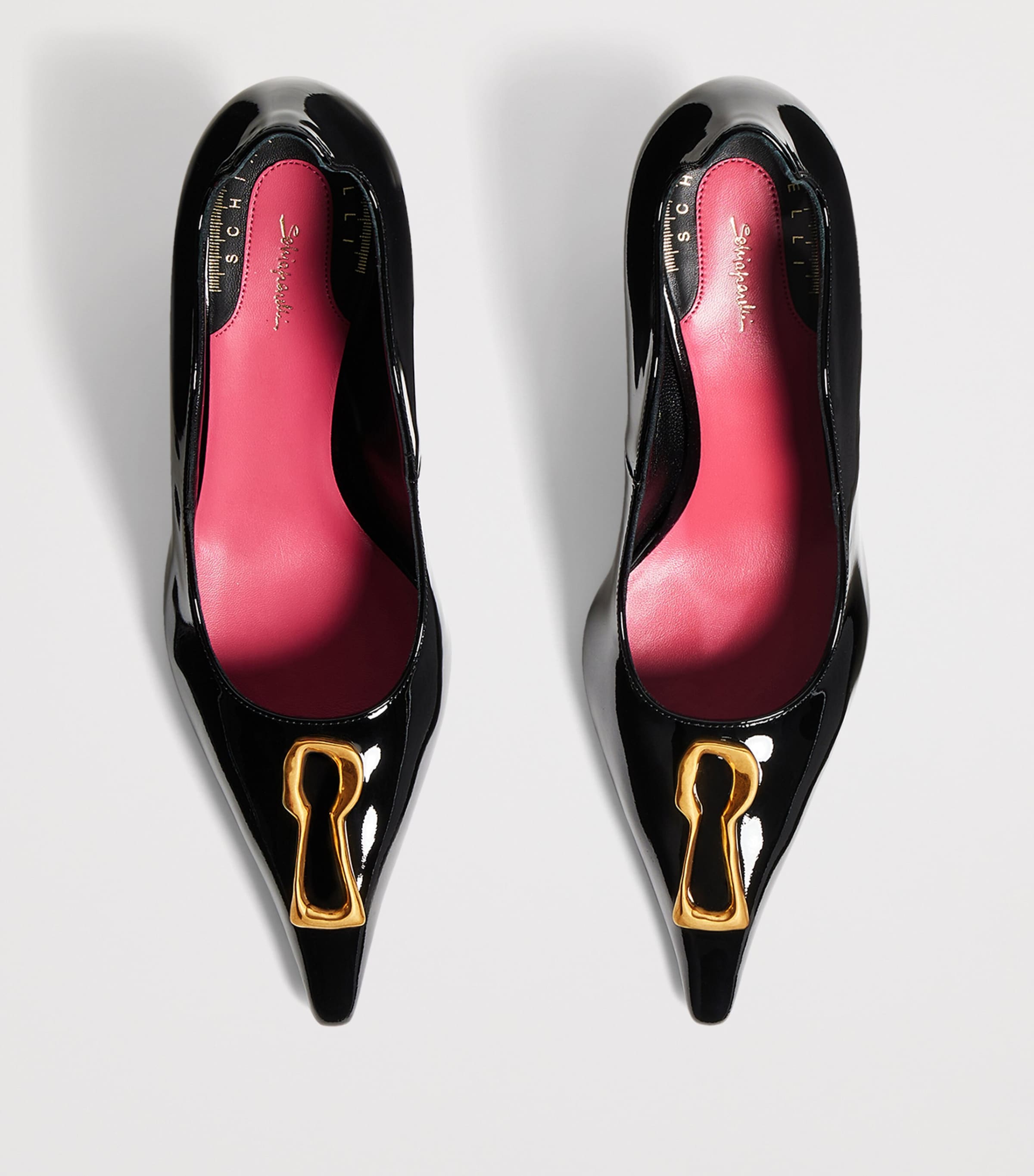 Schiaparelli Patent Leather Keyhole Pumps 60 Black Image 5