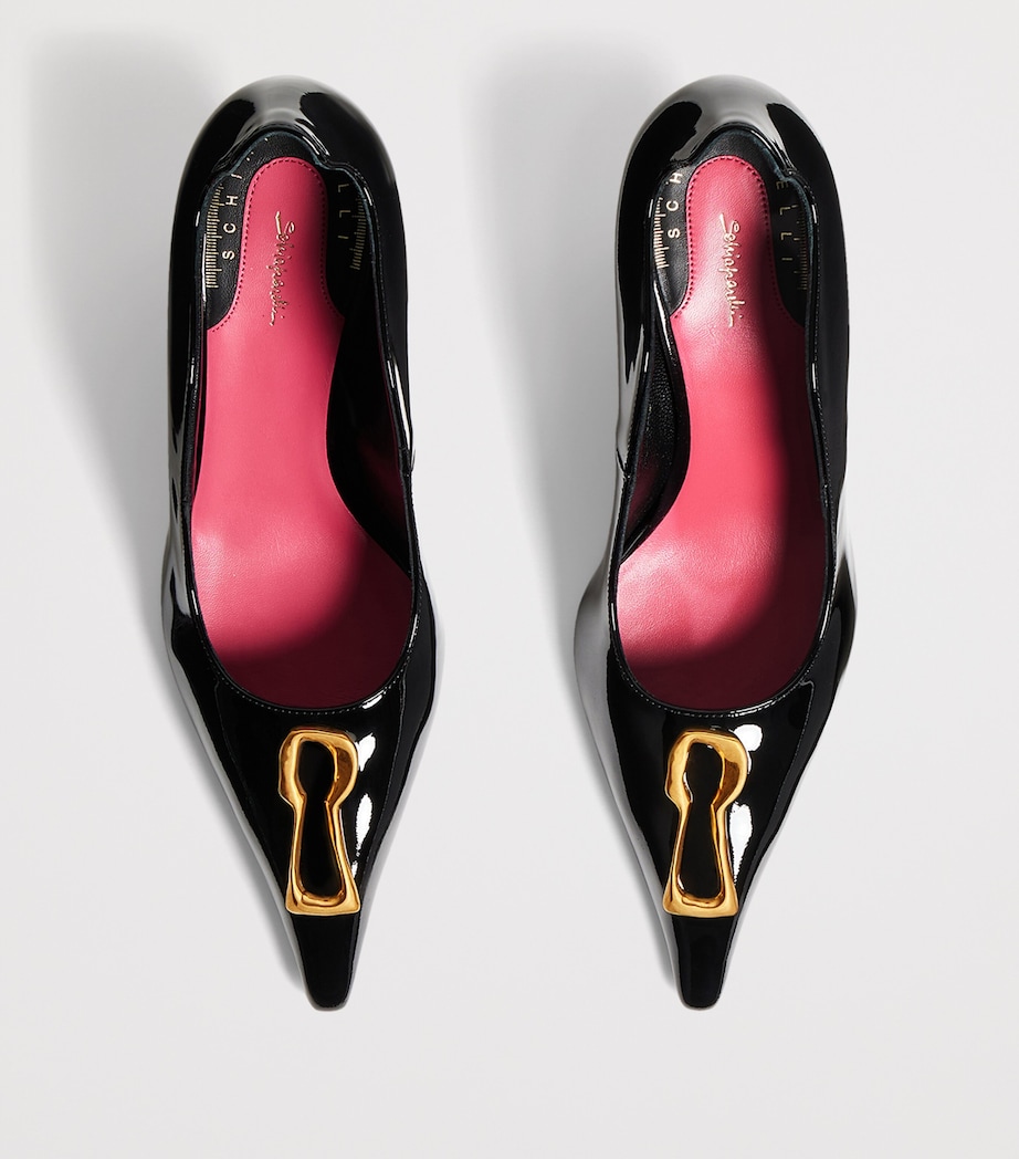 Schiaparelli Patent Leather Keyhole Pumps 60 Black Image 5