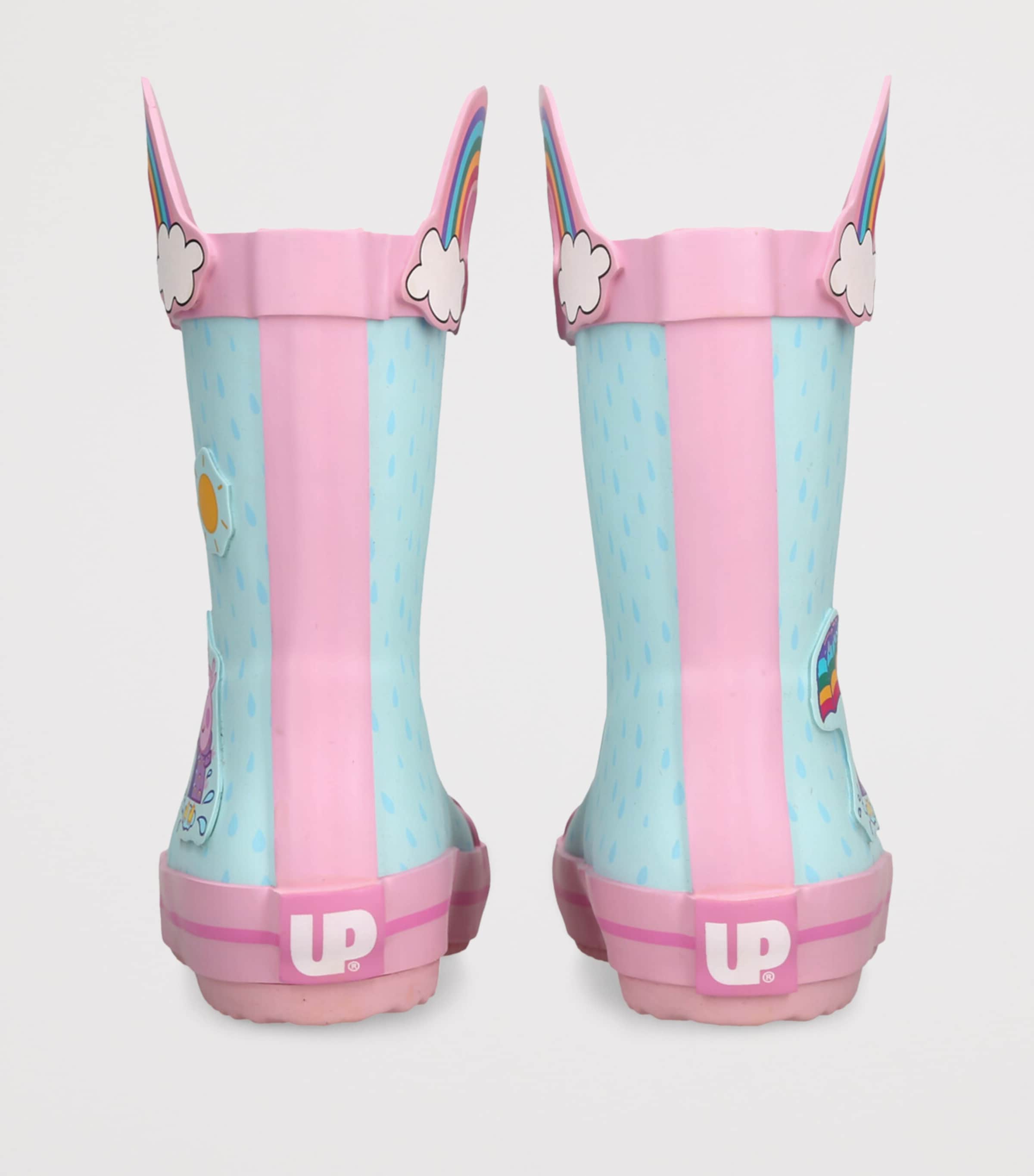 Peppa Pig Rainbow Wellington Boots PALE BLUE Image 2