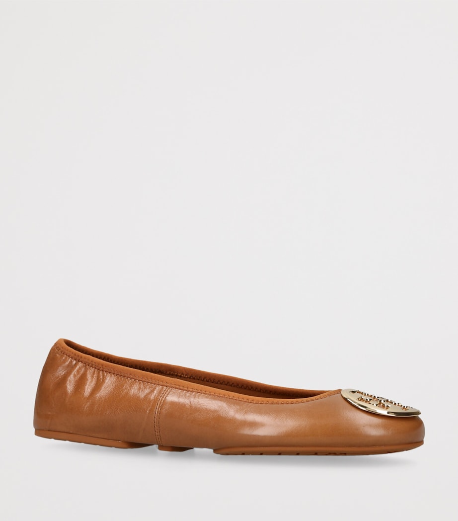 Leather Reva Travel Ballet Flats TAN Image 3