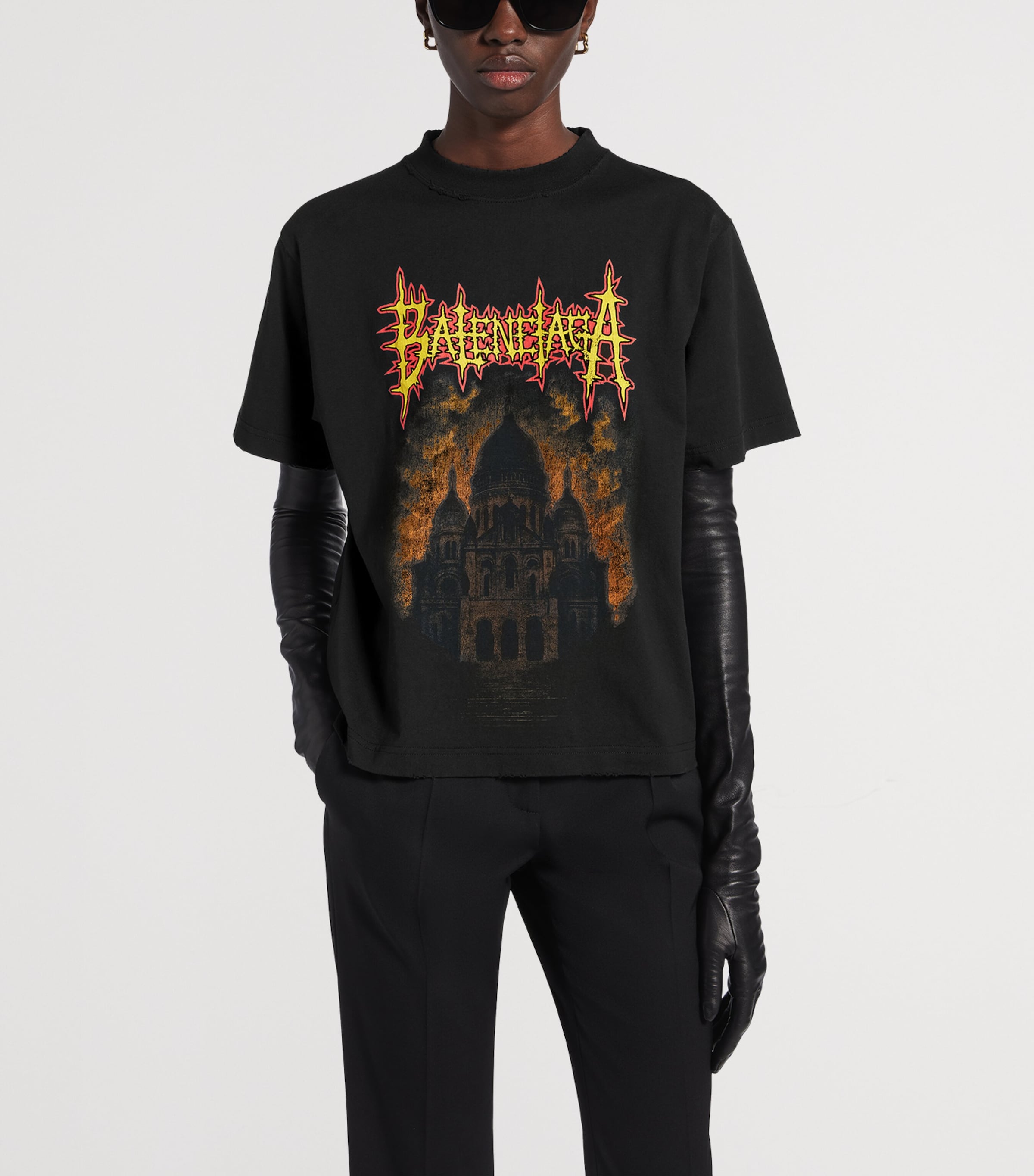 Balenciaga Womens Cotton Sacré Cœur T-Shirt Image 5