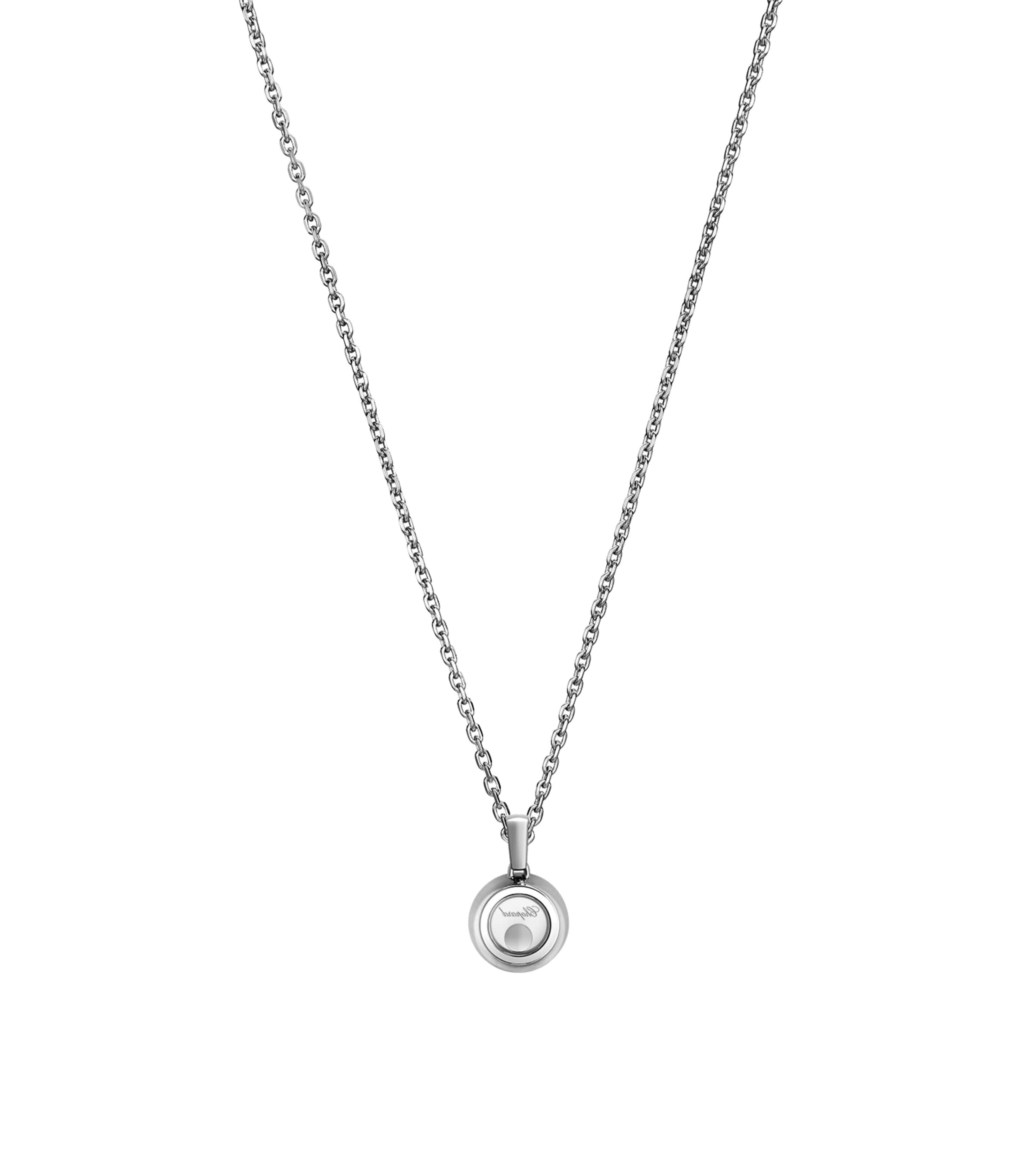 White Gold and Diamond Happy Diamonds Icons Pendant Necklace 18K WHITE GOLD Image 3