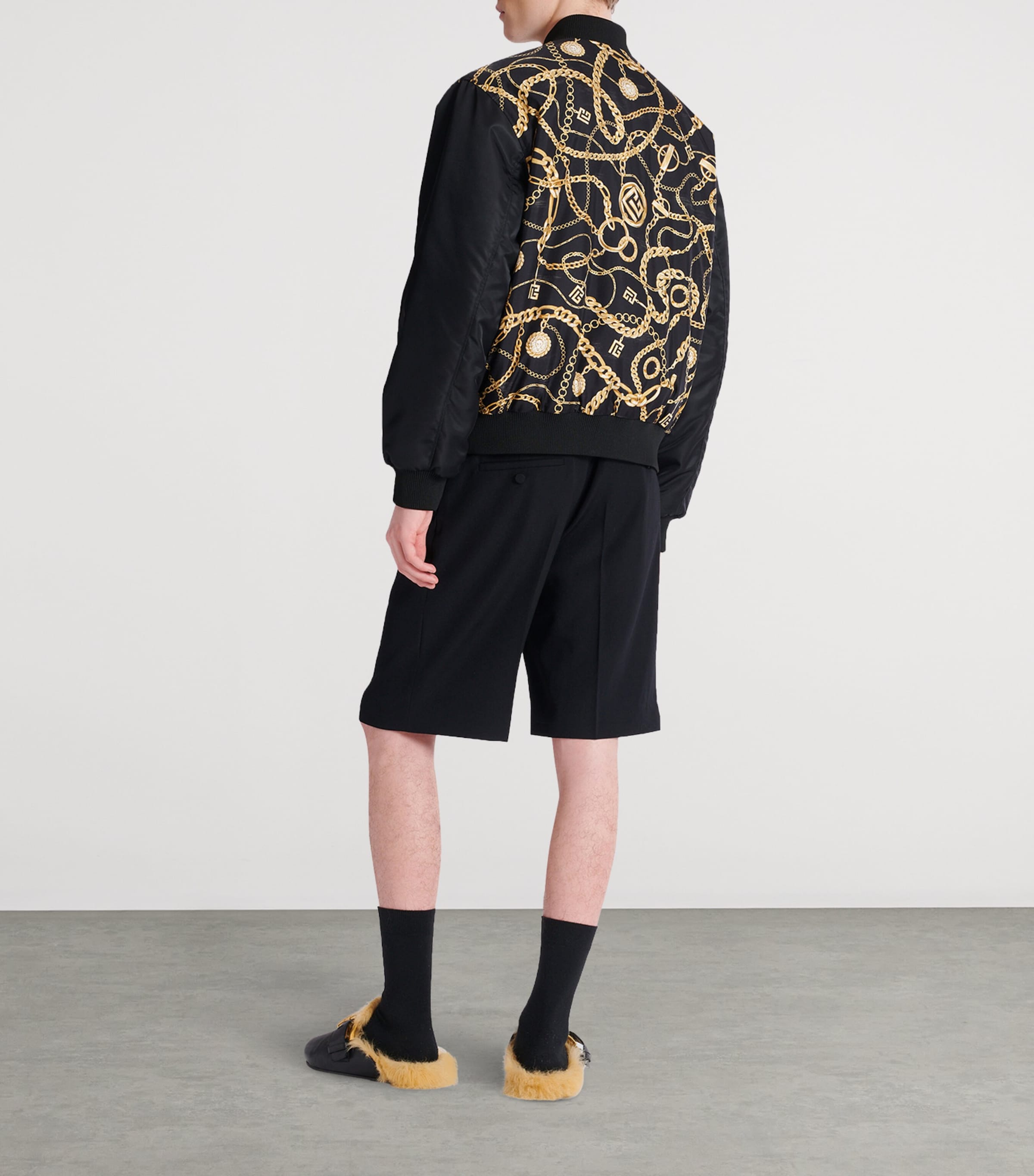 Silk Reversible Chain Bomber Jacket EAD NOIR/OR Image 3