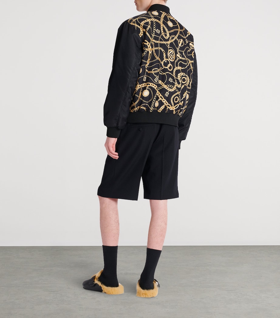 Silk Reversible Chain Bomber Jacket EAD NOIR/OR Image 3