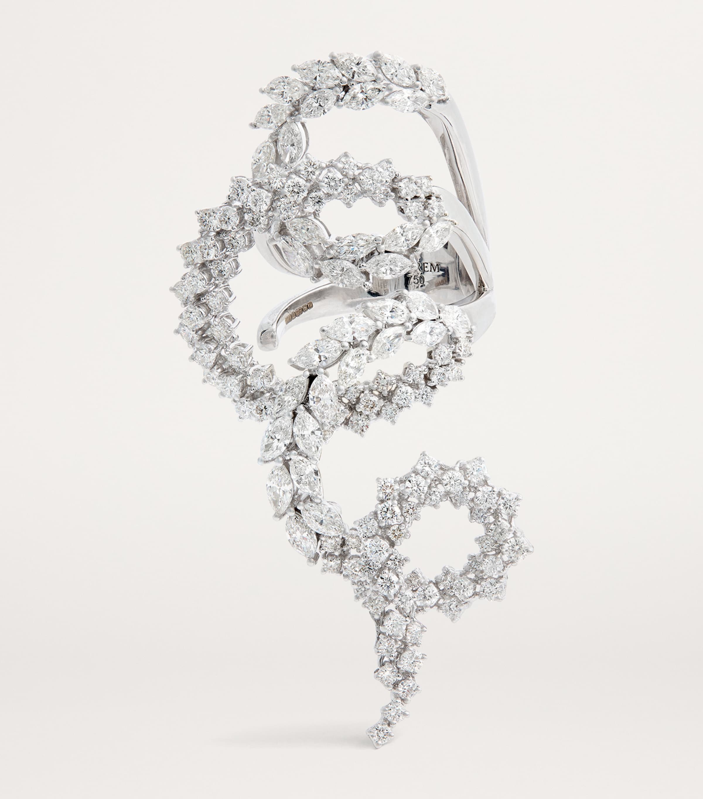 White Gold and Diamond Y-Not Ring (Size 54) WHITE GOLD Image 3