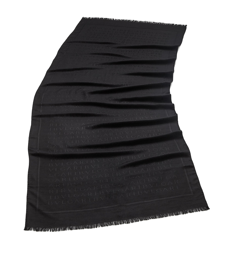 Logomania Lettere Maxi Print Scarf BLACK Image 1