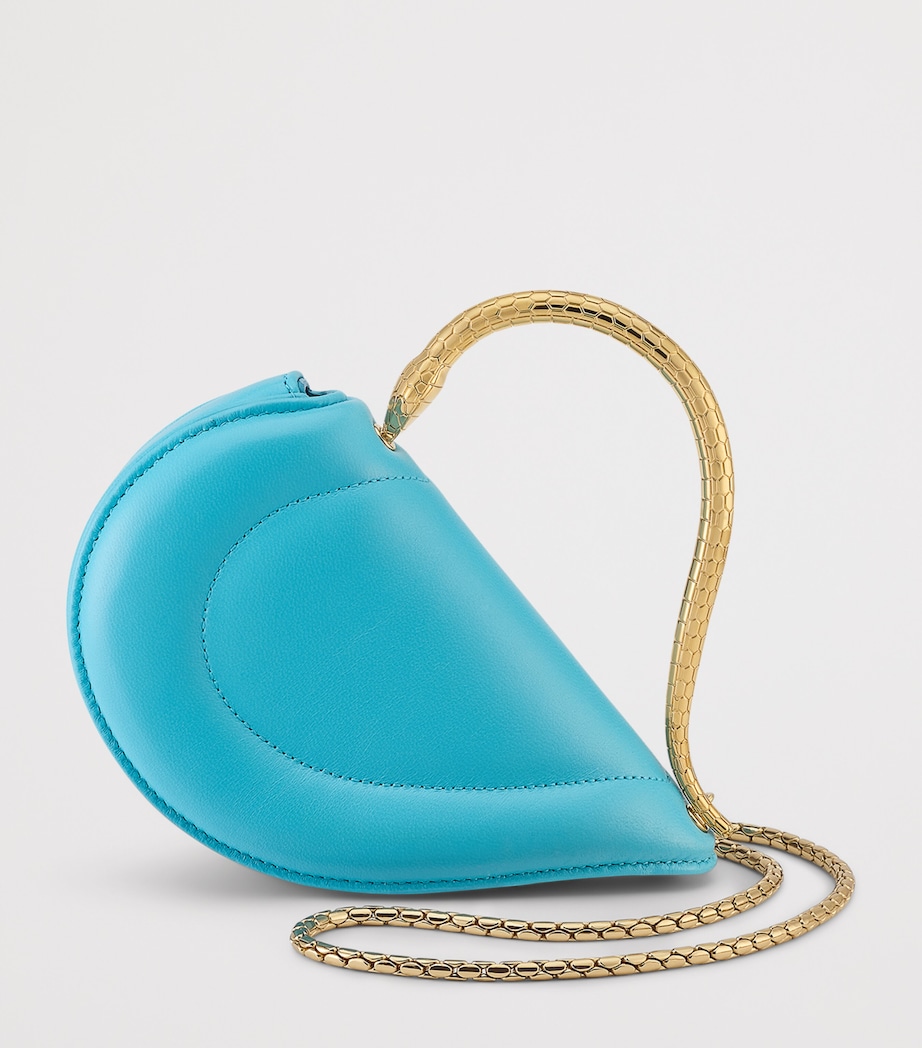 Bvlgari Mini Leather Serpenti Cuoricino Top-Handle Bag Turquoise Image 4