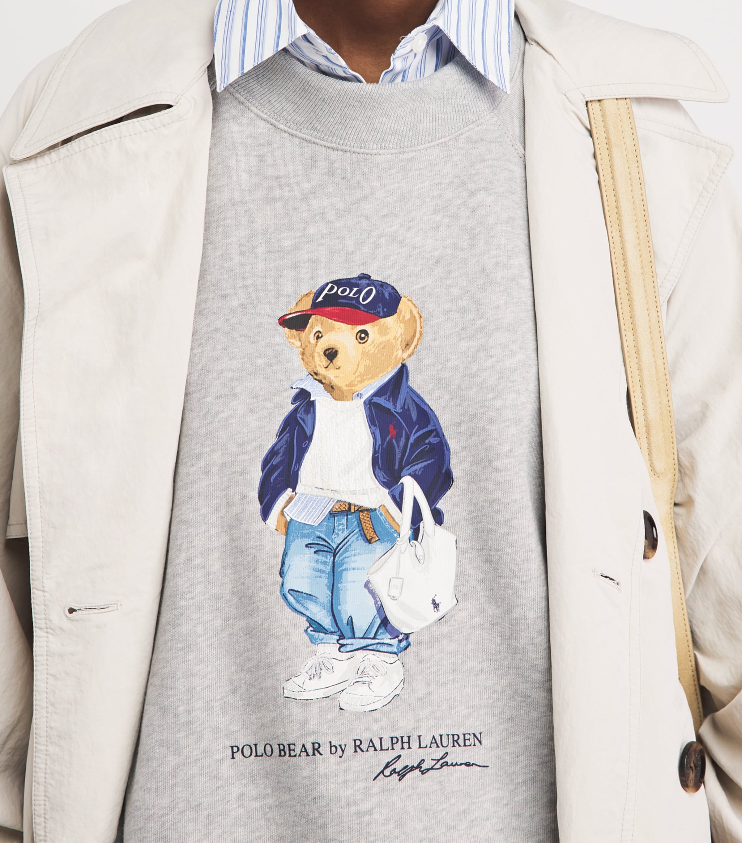Polo Ralph Lauren Womens Polo Bear Sweatshirt Light Smoke Heather Image 3