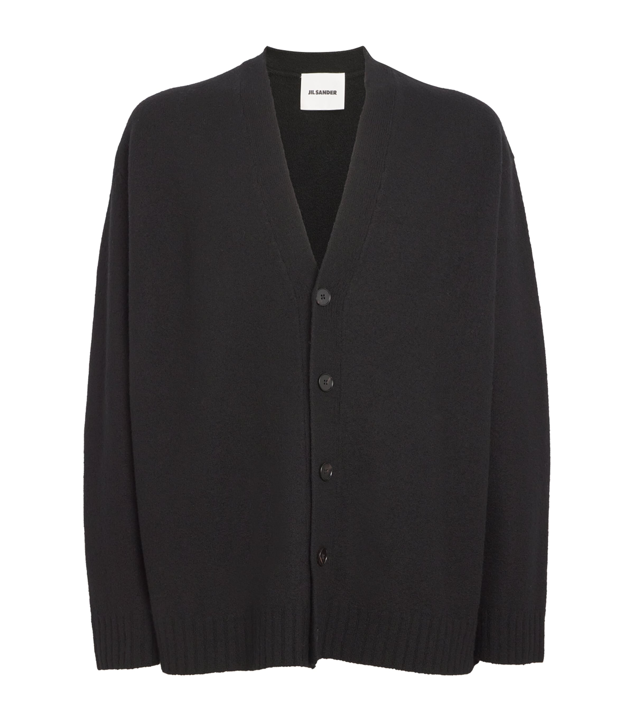 Jil Sander Wool Relaxed Cardigan In Black