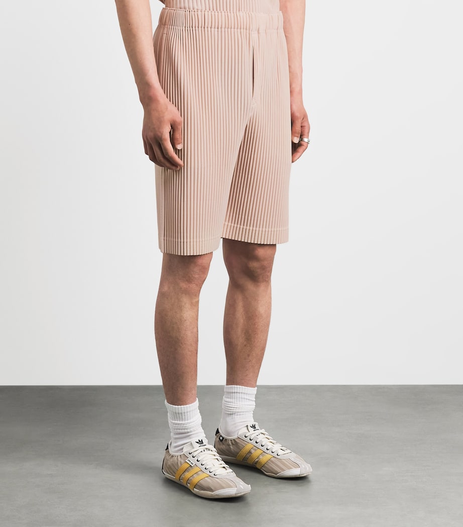 Homme Plissé Issey Miyake Mens Pleated Shorts Natural Wine Red Image 4
