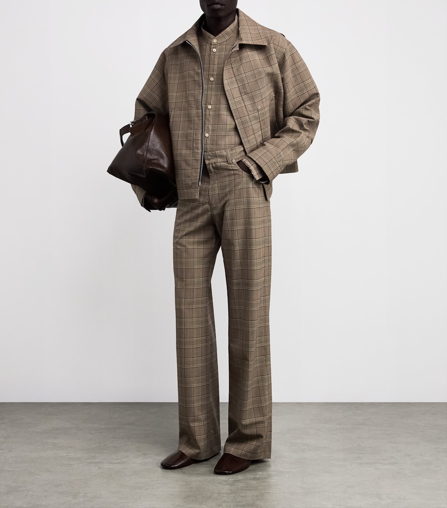 Virgin Wool-Blend Check Shirt BROWN CHECK Image 2