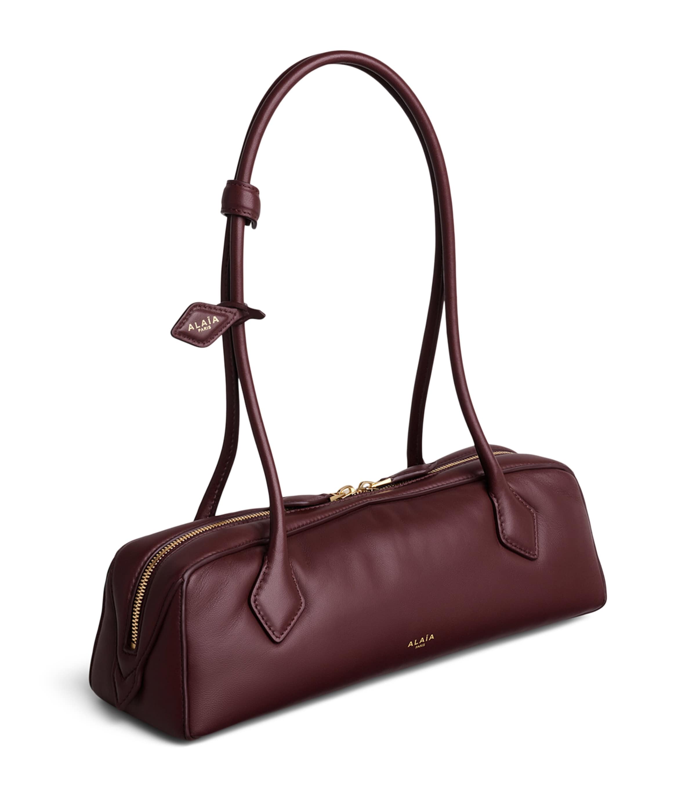Alaïa Medium Lambskin Le Teckel Shoulder Bag Blanc/or Image 3