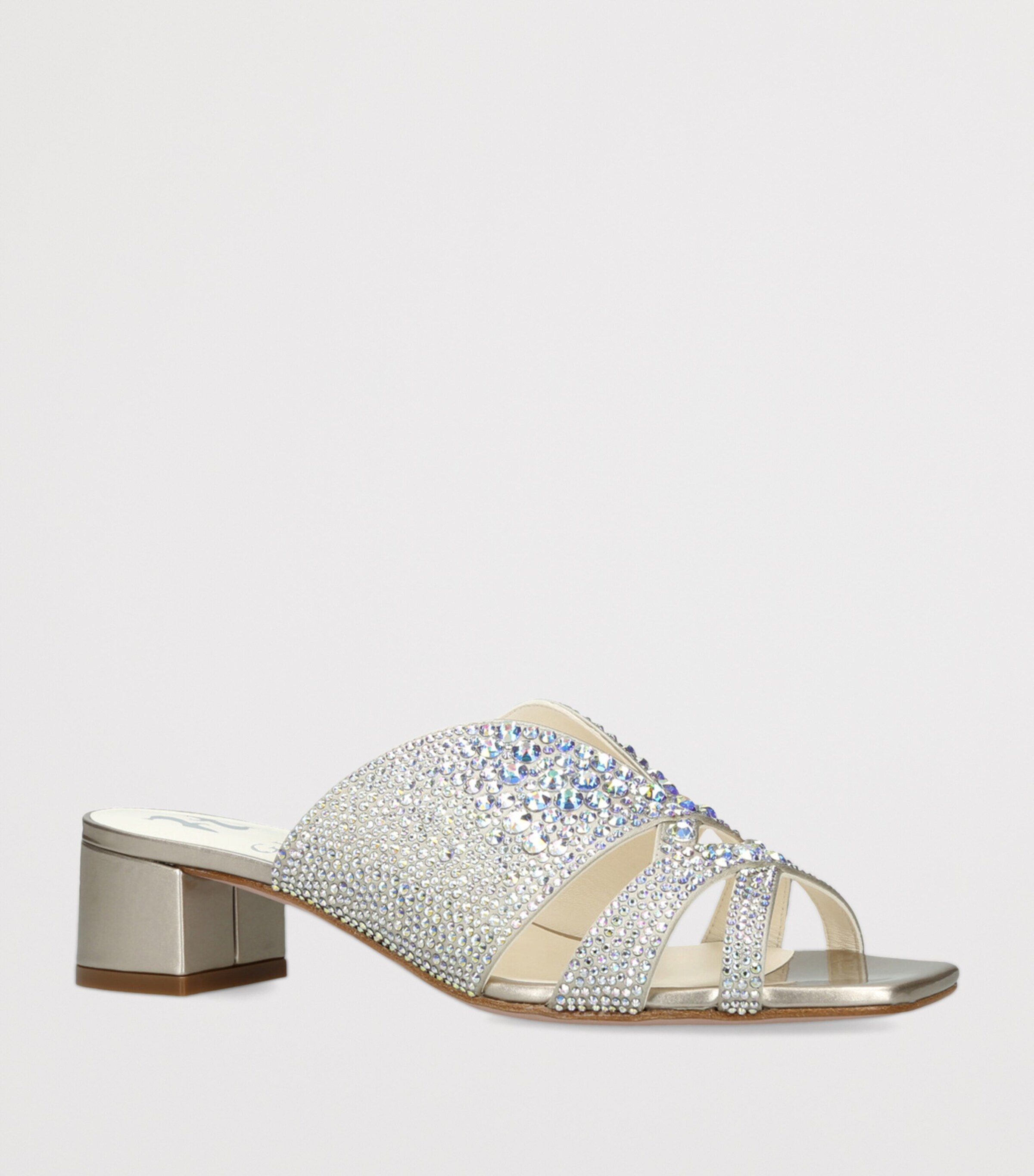 Gina Leather Embellished Stevie Mules 35 White/comb Image 3