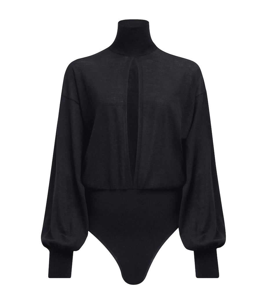 Alaïa Womens Slit-Detail Bodysuit Noir Alaia Image 1