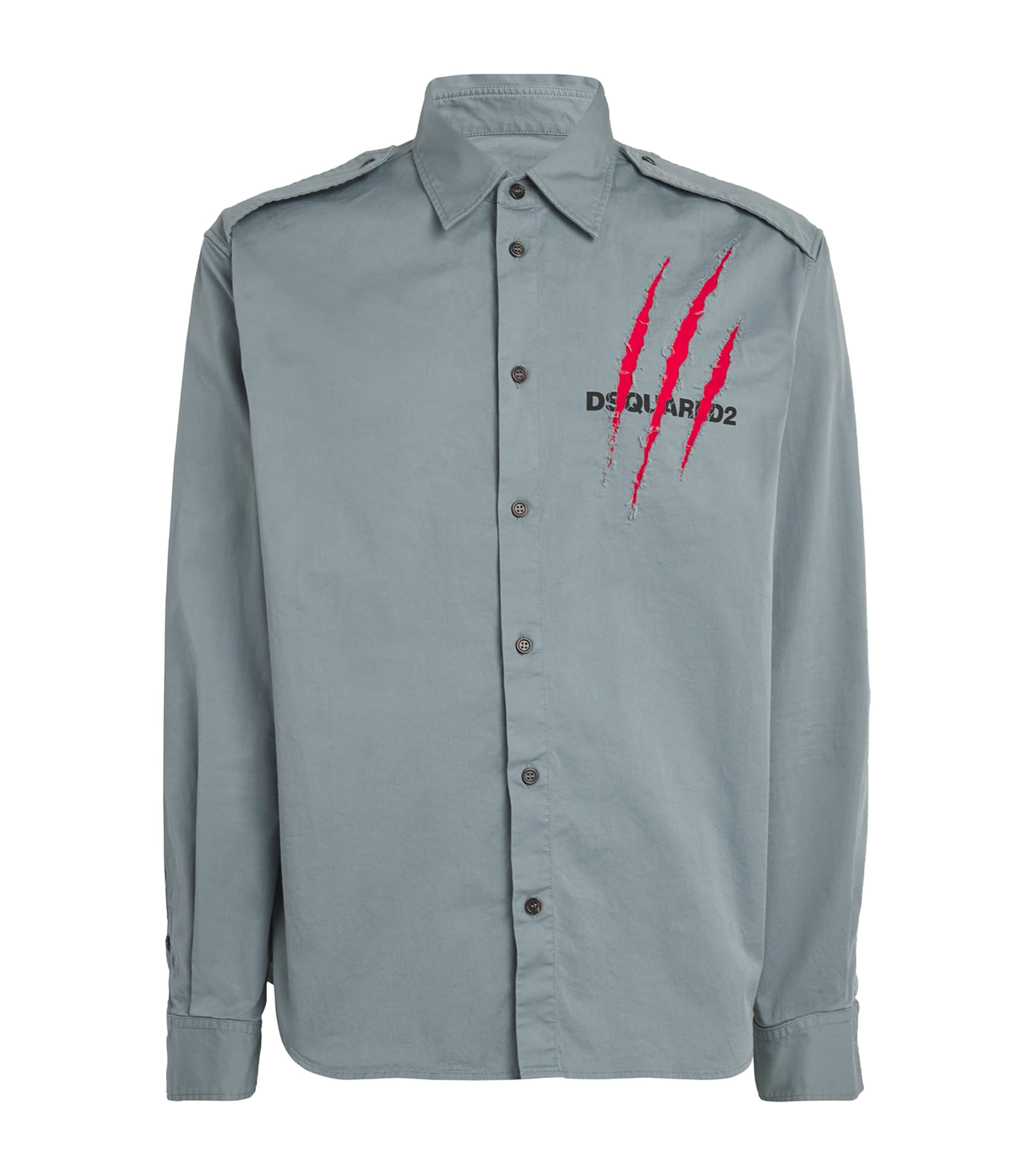 Dsquared2 Stretch-cotton Poplin Nightmare Shirt In Blue