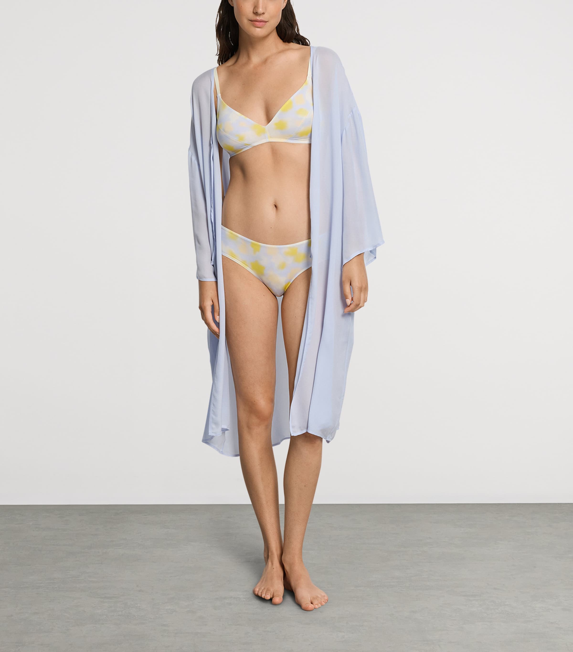 Hanro Womens Monea Robe Blue Dove Image 4