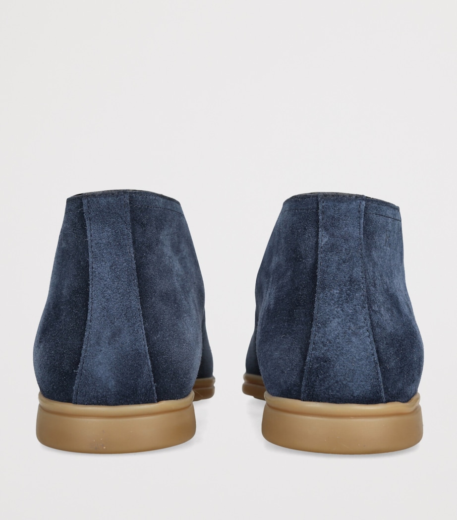 Suede Rain-Resistant Tower Ankle Boots PALE BLUE Image 2
