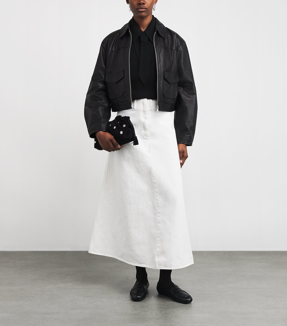 Wool-Blend Tie-Neck Sweater BLACK Image 2