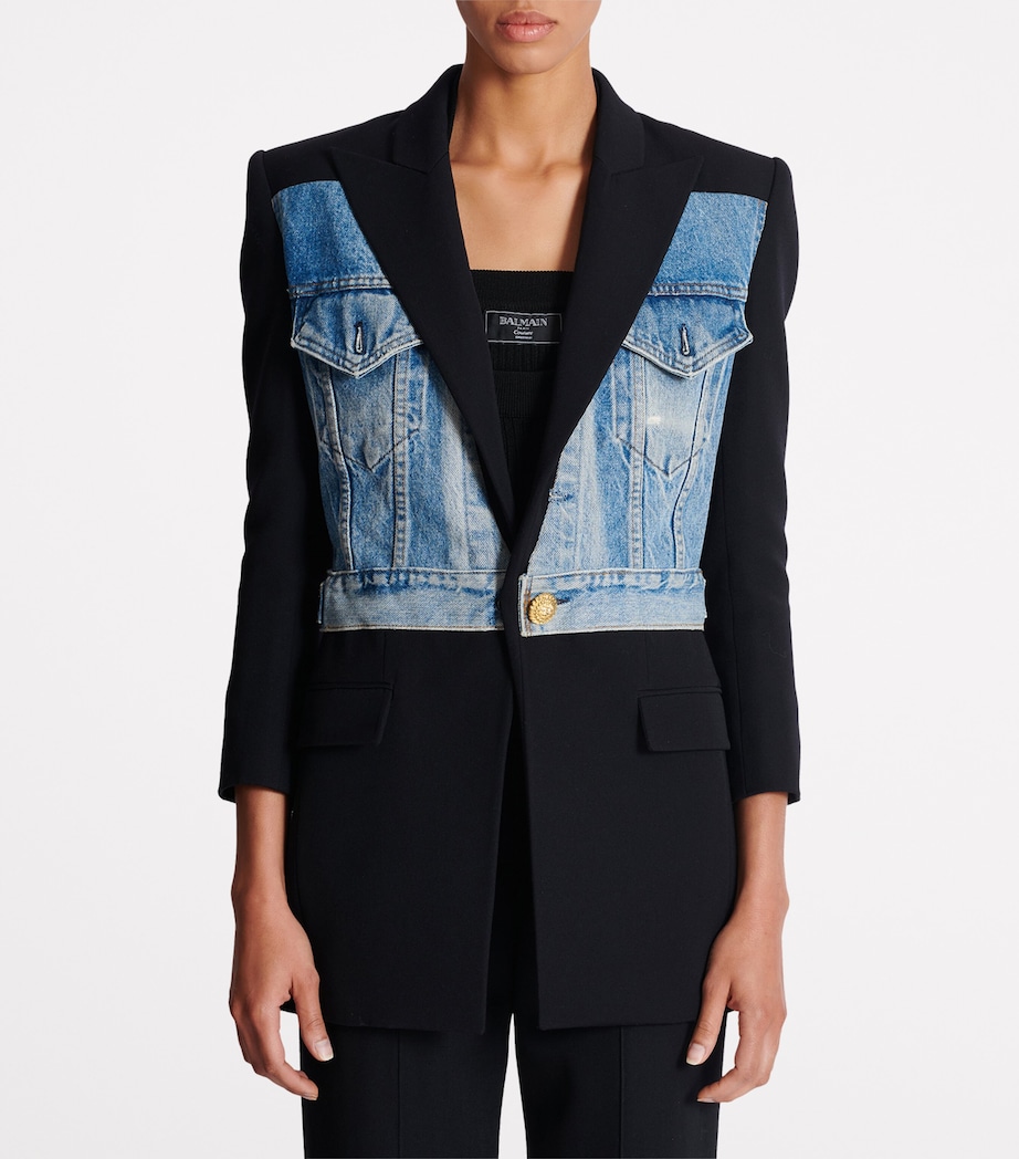 Virgin Wool-Denim Blazer ENA NOIR/BLEU DENIM Image 2