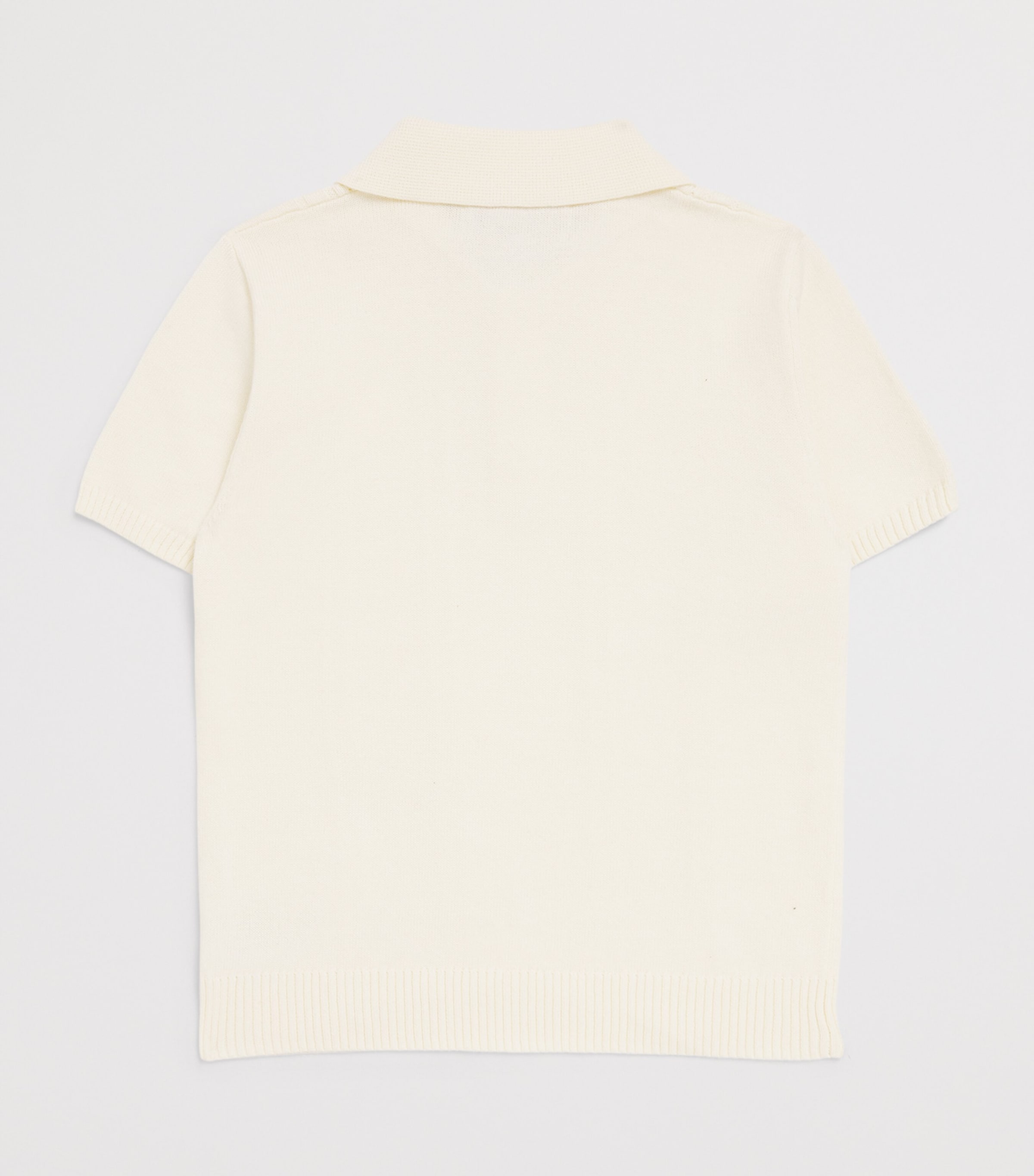 Harrods Cotton Knitted Polo Shirt (2-8 Years) Ivory Image 2