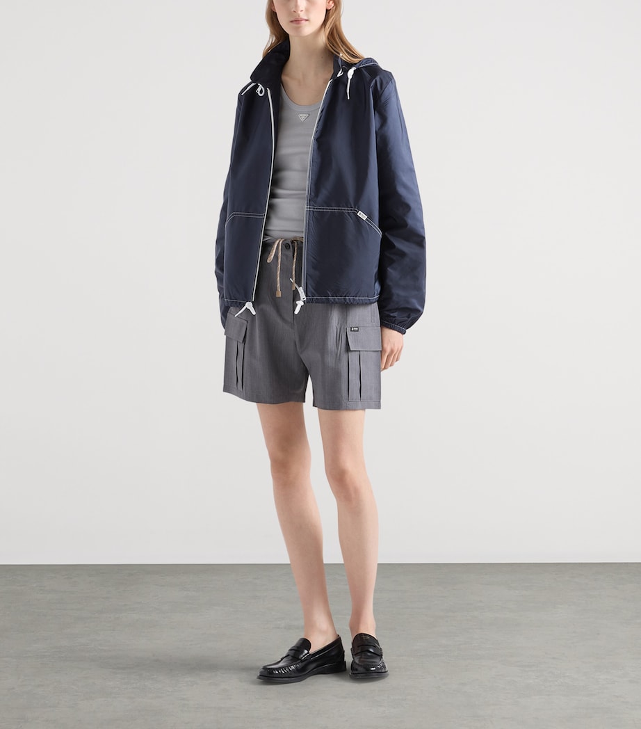 Prada Womens Re-Nylon Lightweight Jacket Blue Image 2
