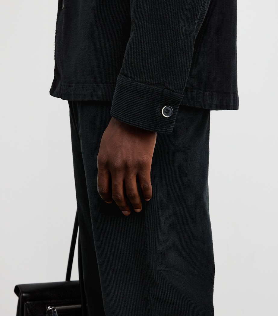 Cotton-Blend Corduroy Overshirt 590 NERO Image 6