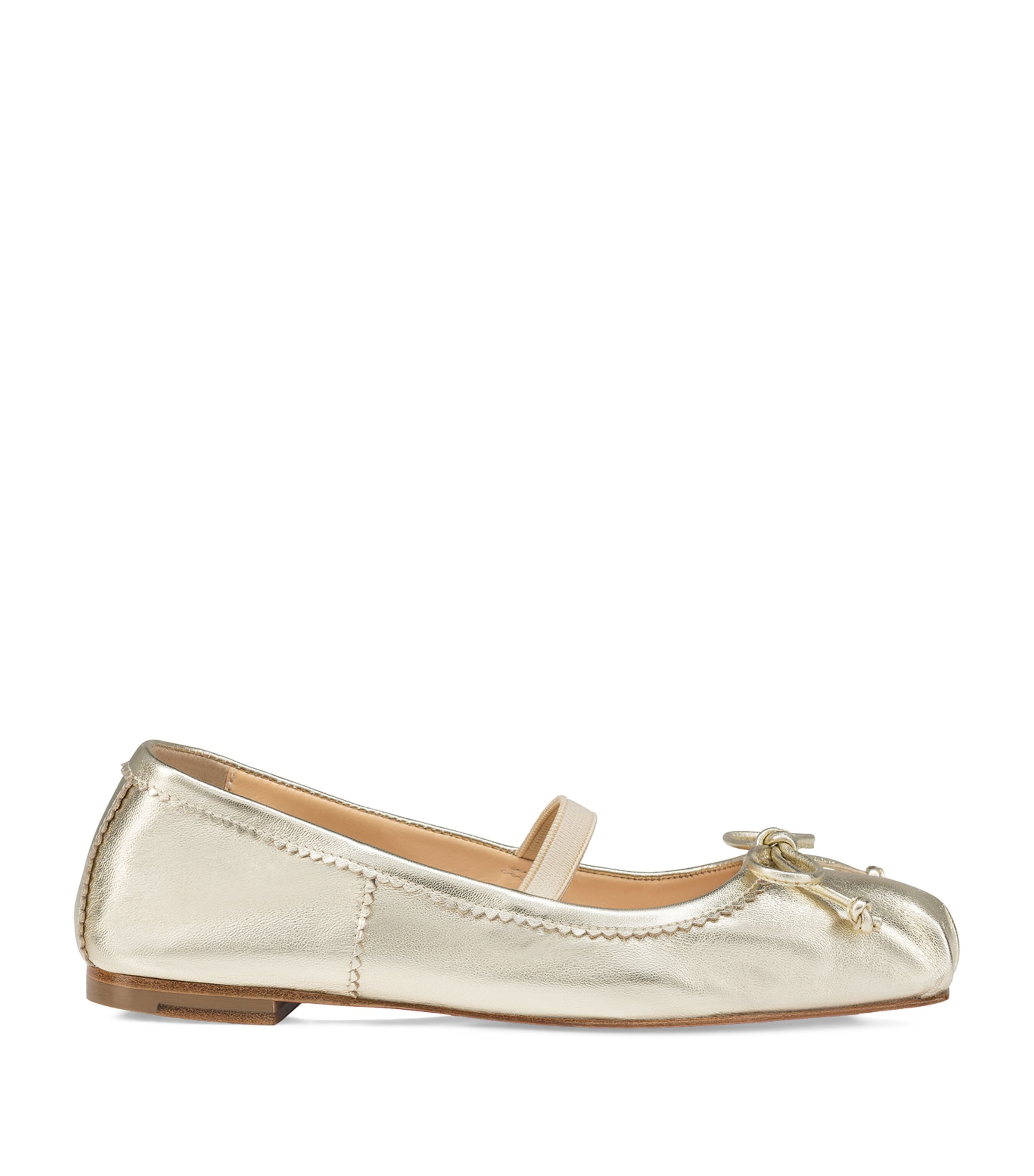CHRISTIAN LOUBOUTIN LEATHER METALLIC BABALLET FLATS