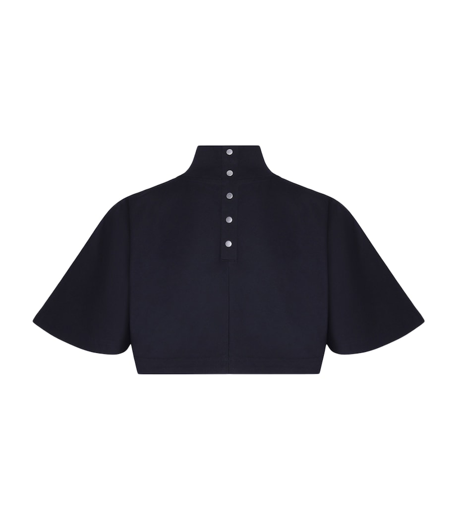 Alaïa Womens Cotton Jersey Crop Top Black Image 1
